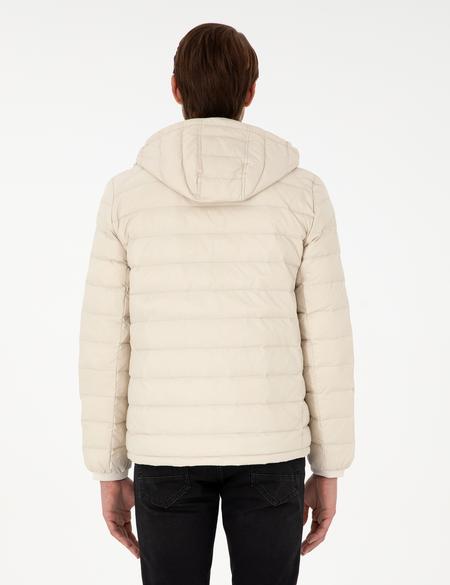 Taş Kapüşonlu Cropped Slim Mont - 50292790033