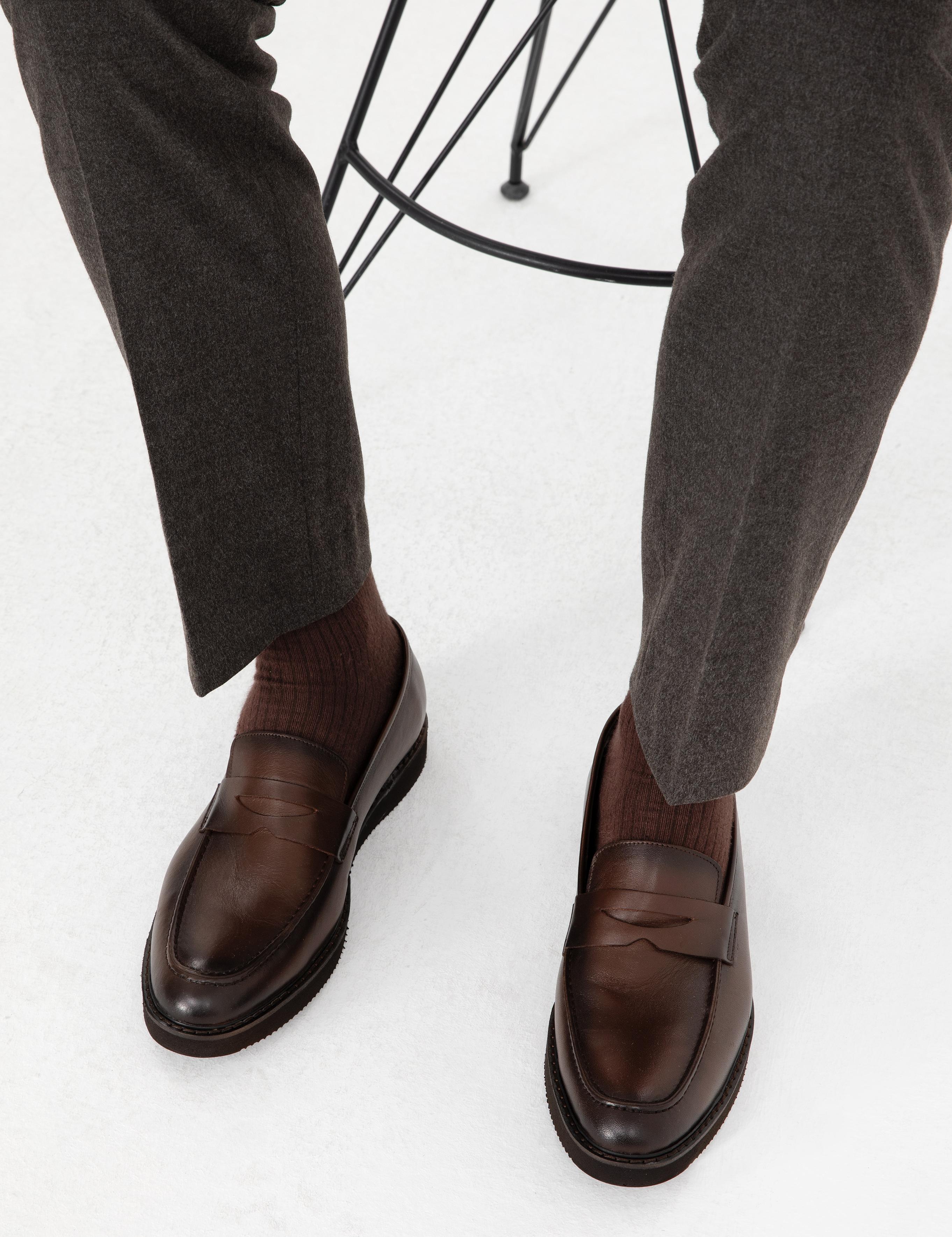 Kahverengi %100 Deri Casual Ayakkabı