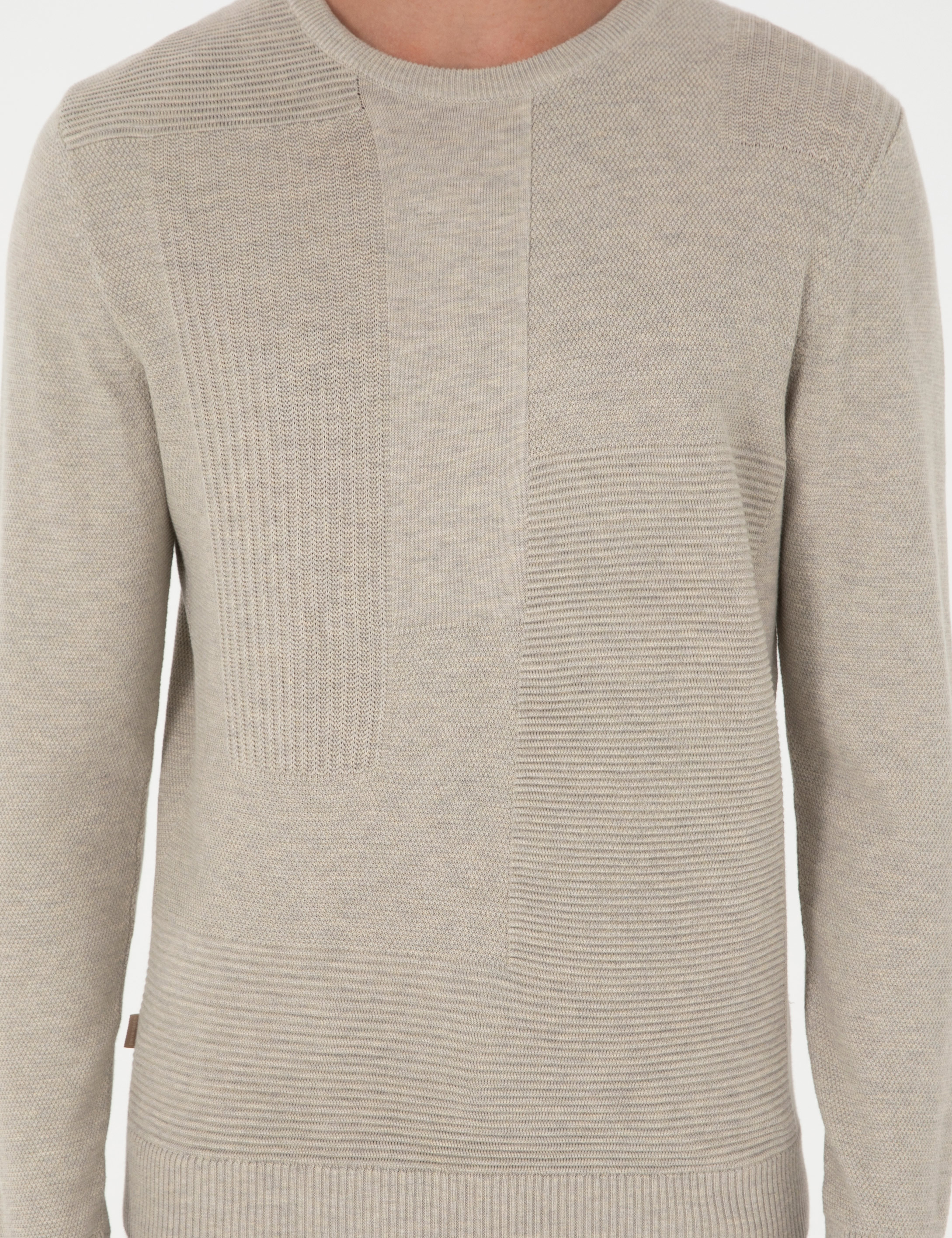 Kum Melanj Slim Fit Bisiklet Yaka Yün Karışımlı Triko Kazak - Image 6