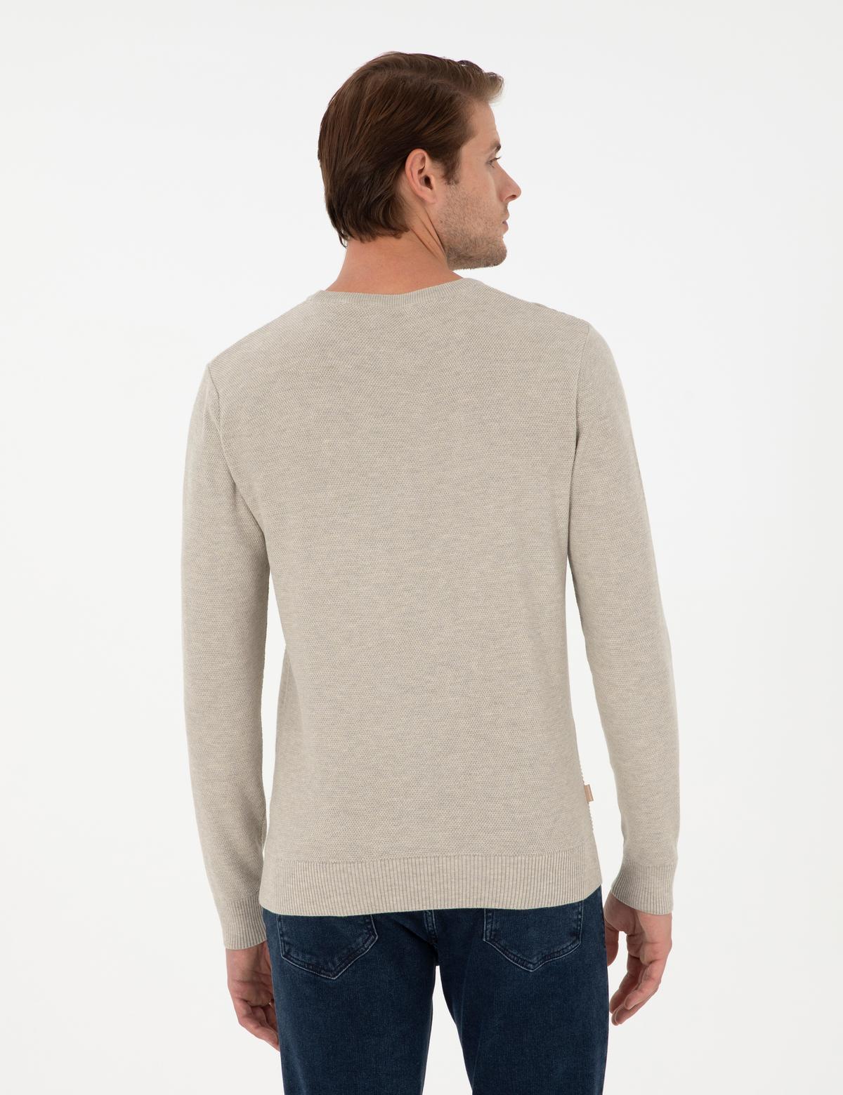 Kum Melanj Slim Fit Bisiklet Yaka Yün Karışımlı Triko Kazak - 50296457018