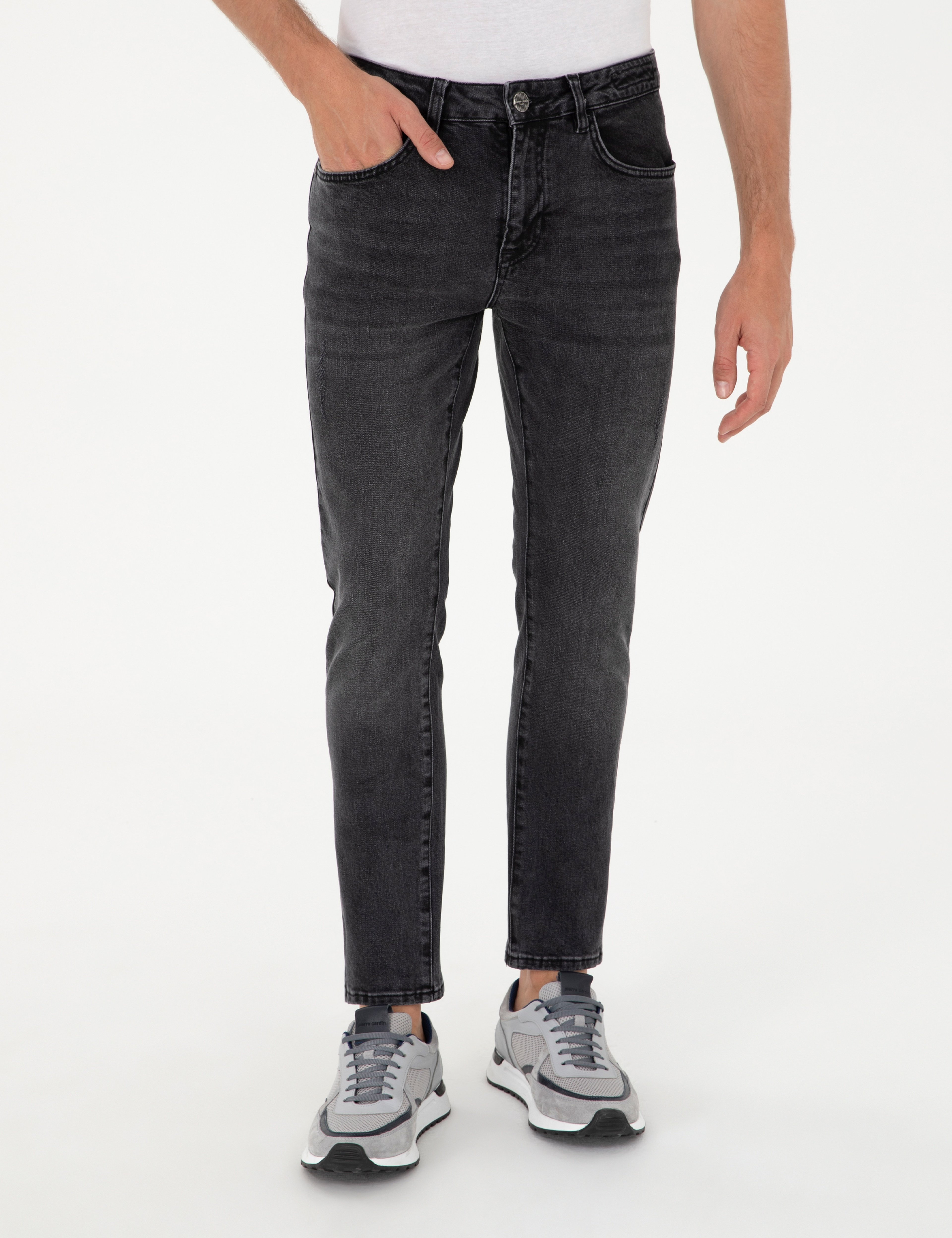 Siyah Slim Fit Jean Pantolon - Image 2