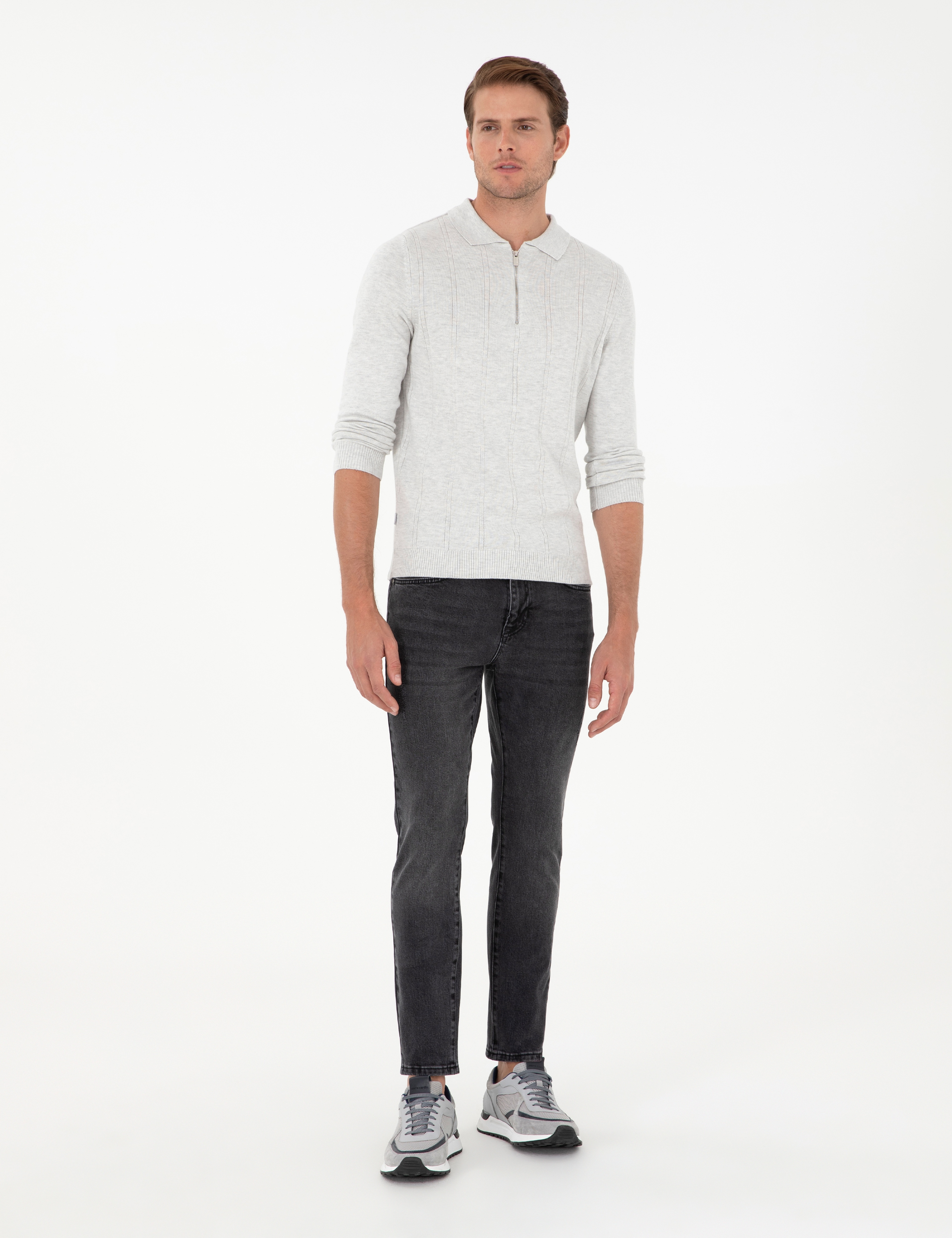 Siyah Slim Fit Jean Pantolon - Image 1