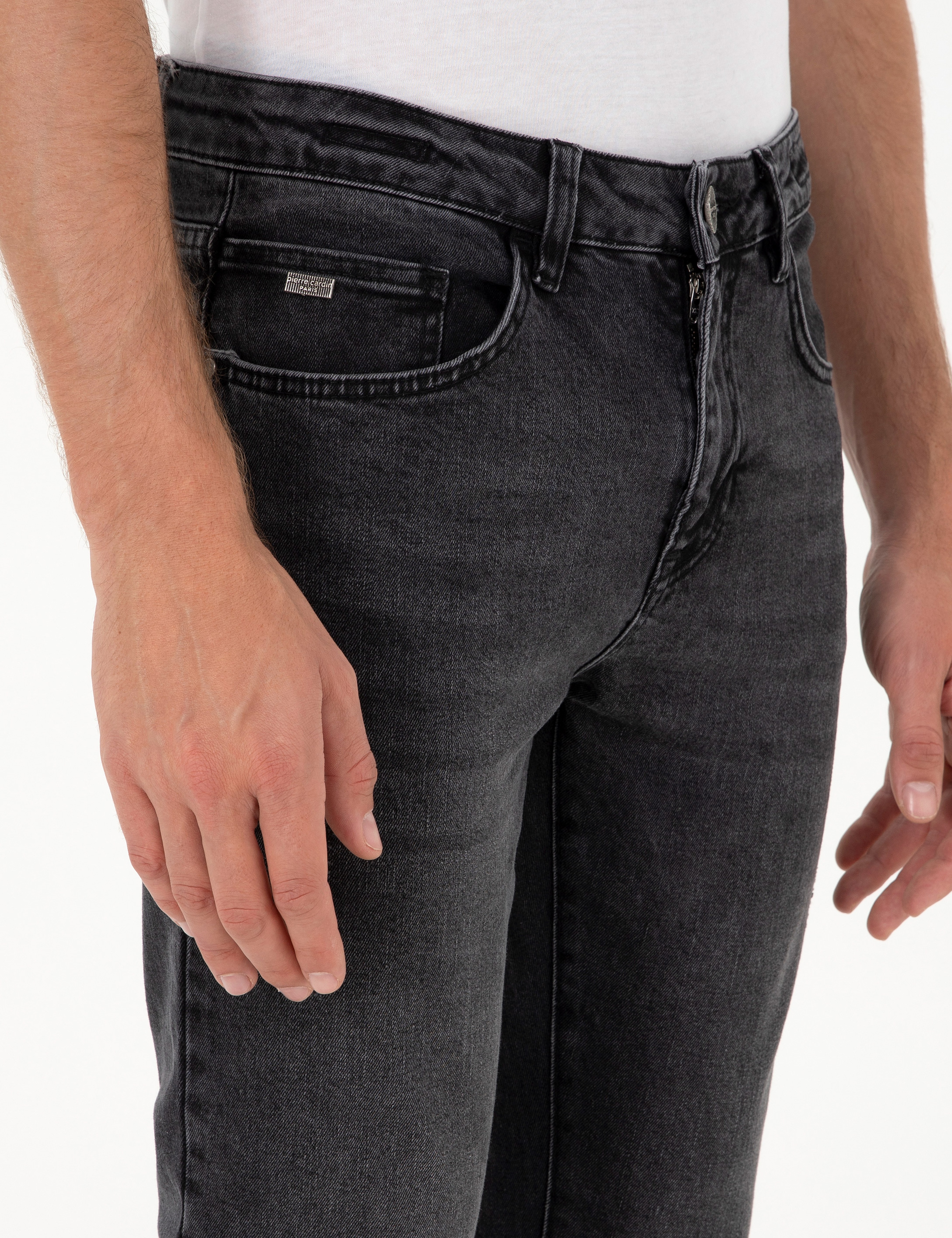 Siyah Slim Fit Jean Pantolon - Image 5