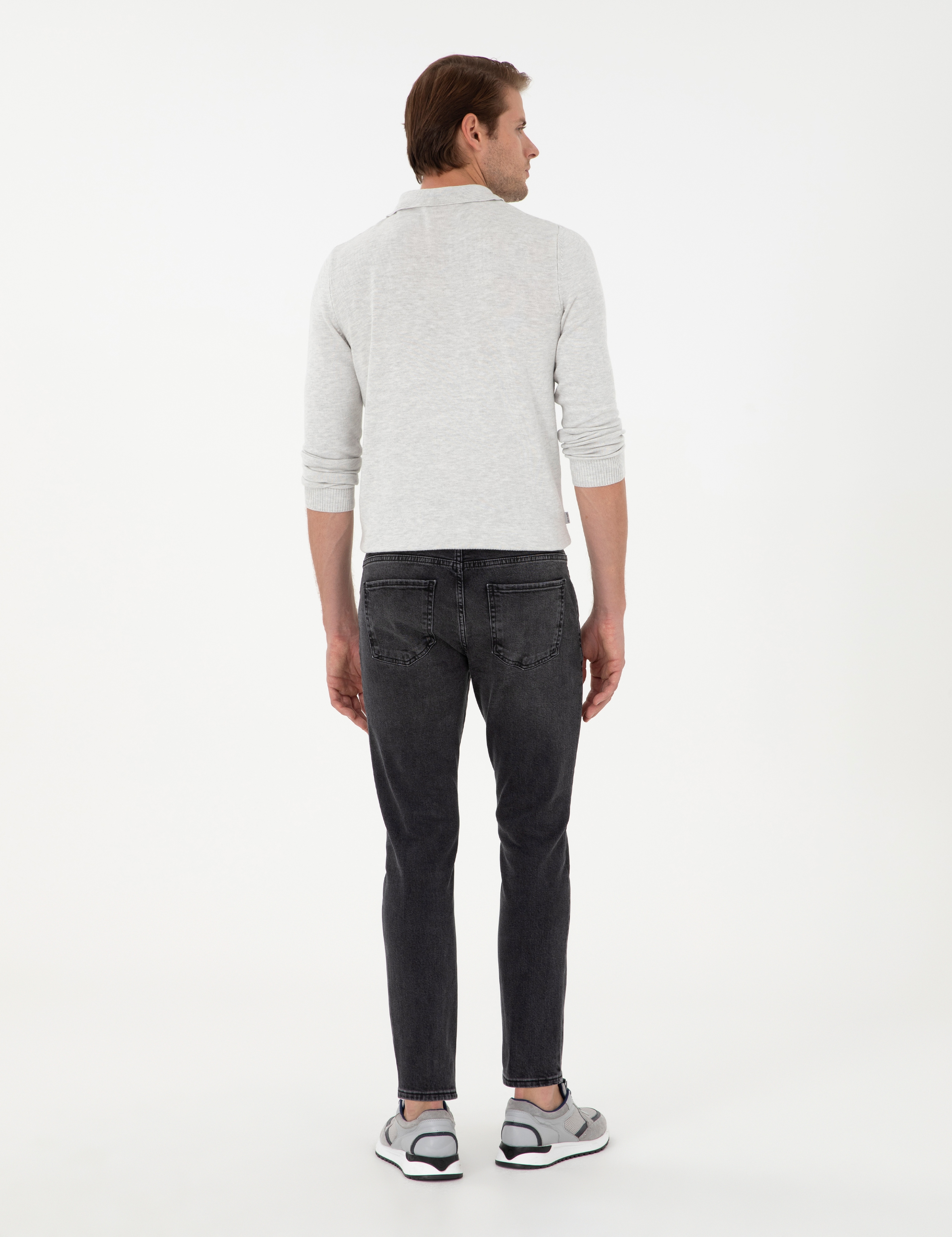 Siyah Slim Fit Jean Pantolon - Image 4