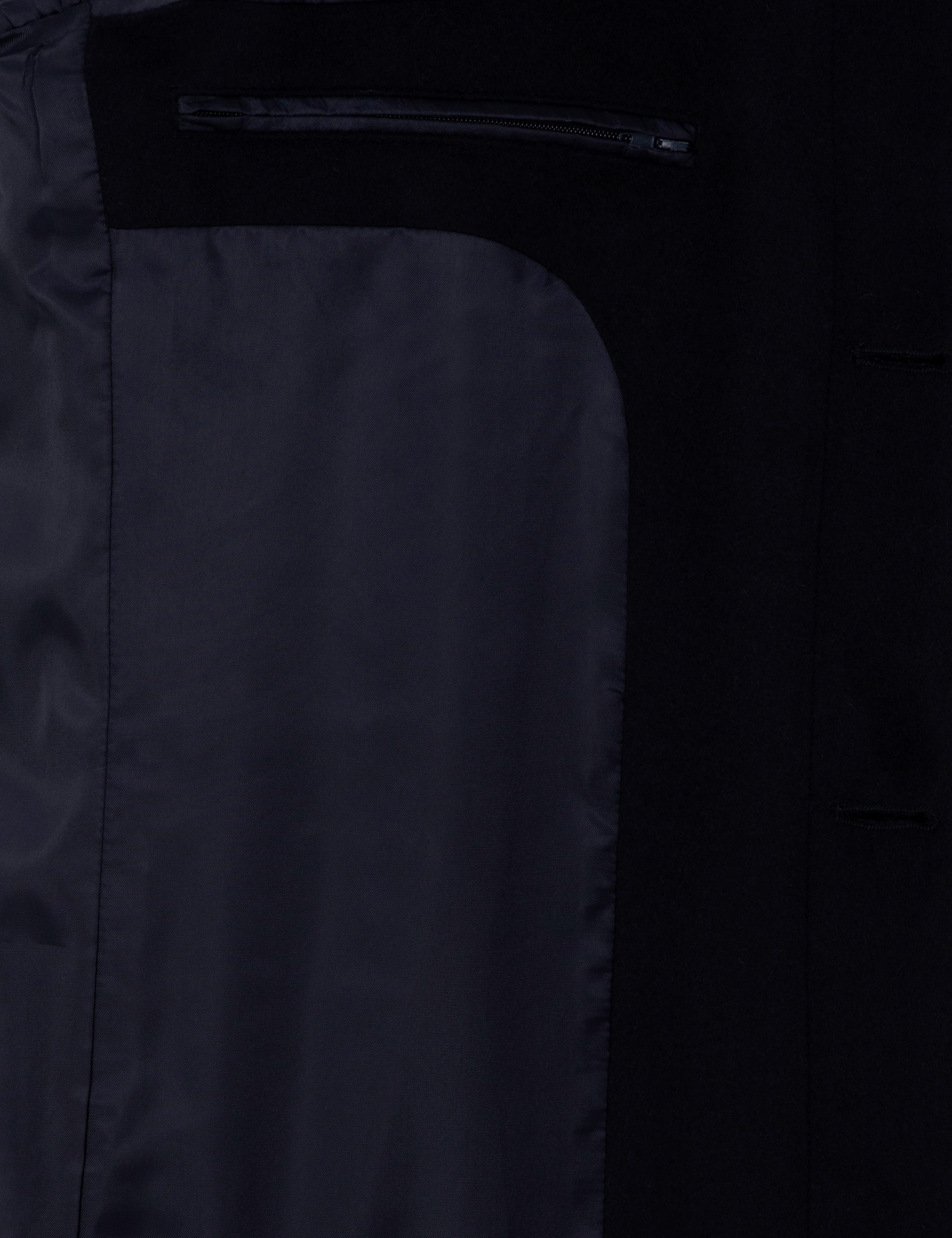 Lacivert Slim Fit Yün Karışımlı Palto