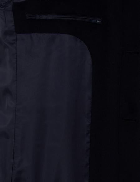 Lacivert Slim Fit Yün Karışımlı Palto - 50291020016