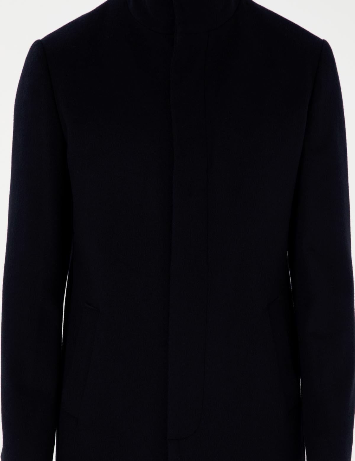 Lacivert Slim Fit Yün Karışımlı Palto - 50291020016