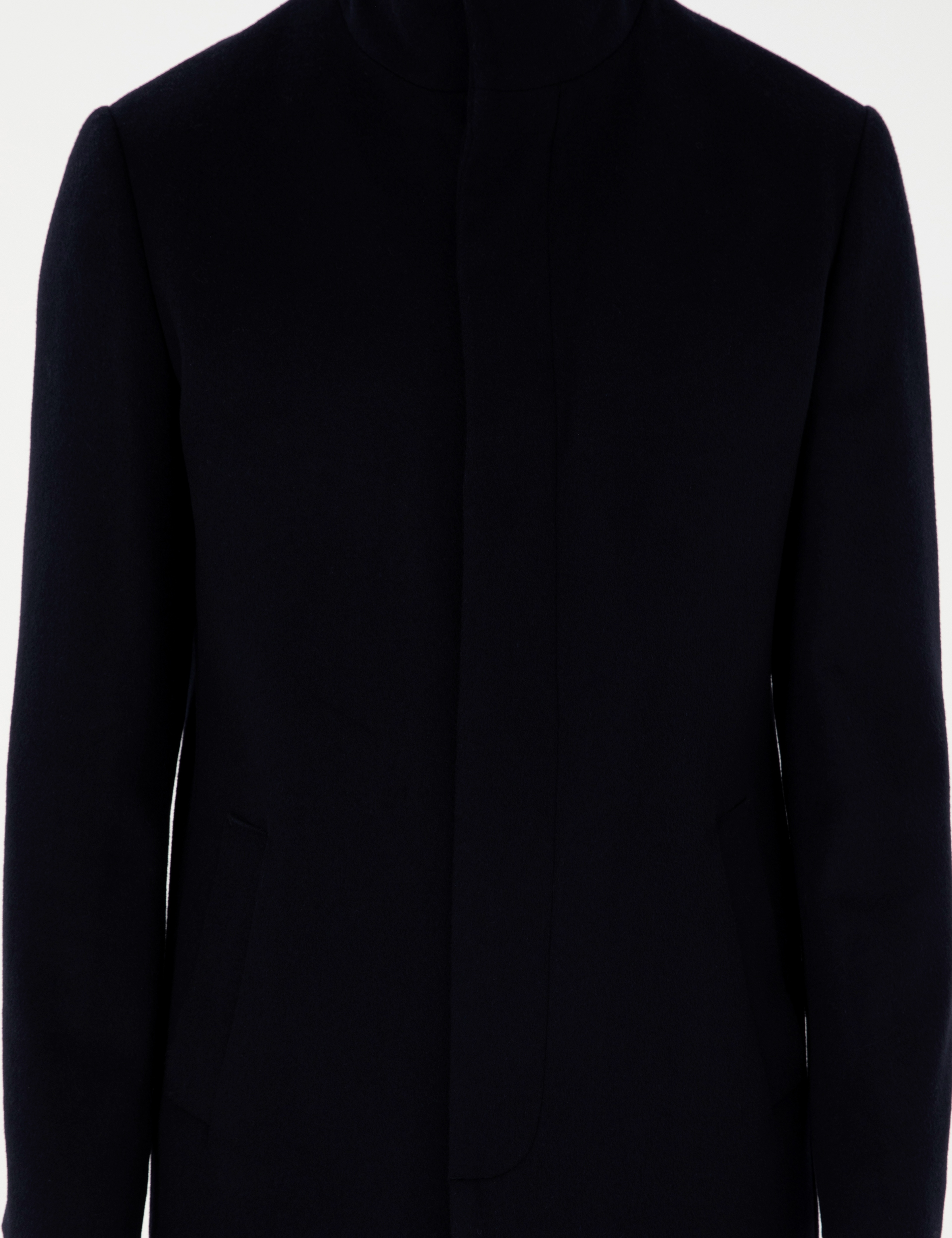 Lacivert Slim Fit Yün Karışımlı Palto - Image 7