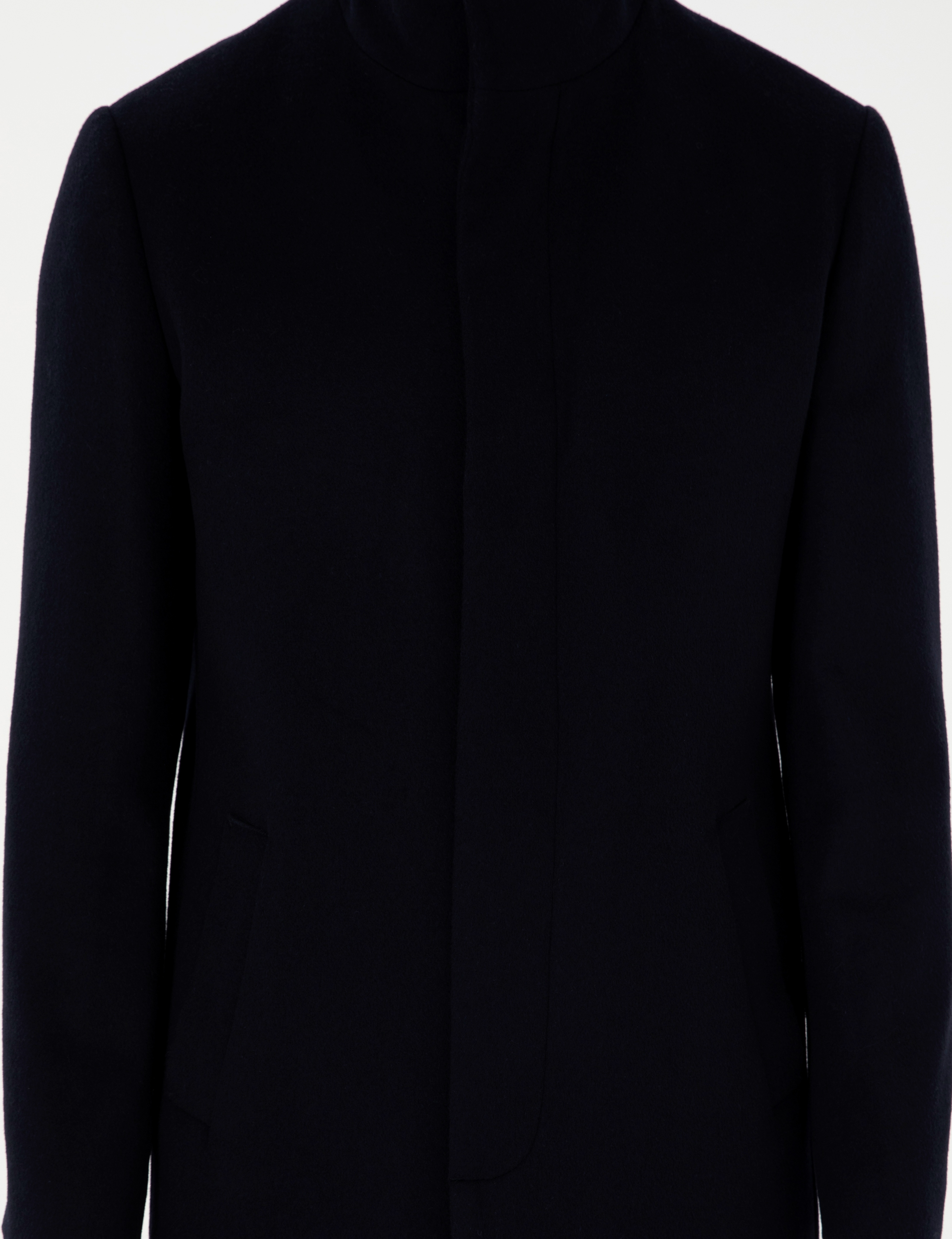 Lacivert Slim Fit Yün Karışımlı Palto