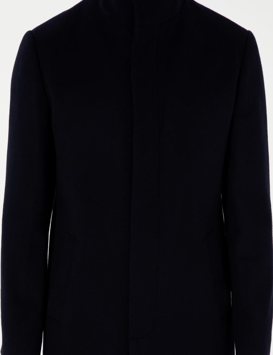 Lacivert Slim Fit Yün Karışımlı Palto