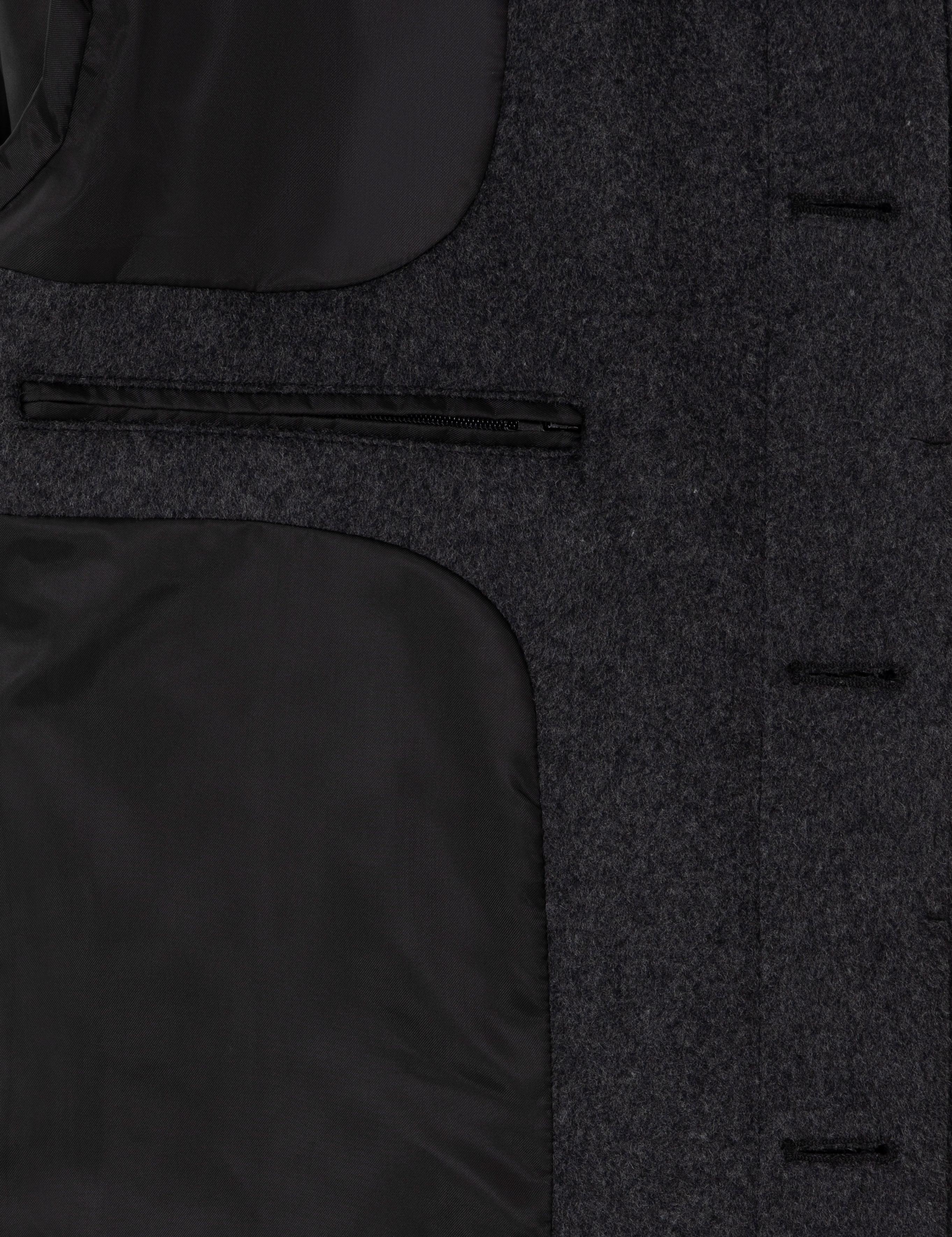 Antrasit Slim Fit Yün Karışımlı Palto