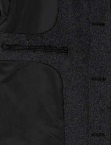 Antrasit Slim Fit Yün Karışımlı Palto - 50291020021
