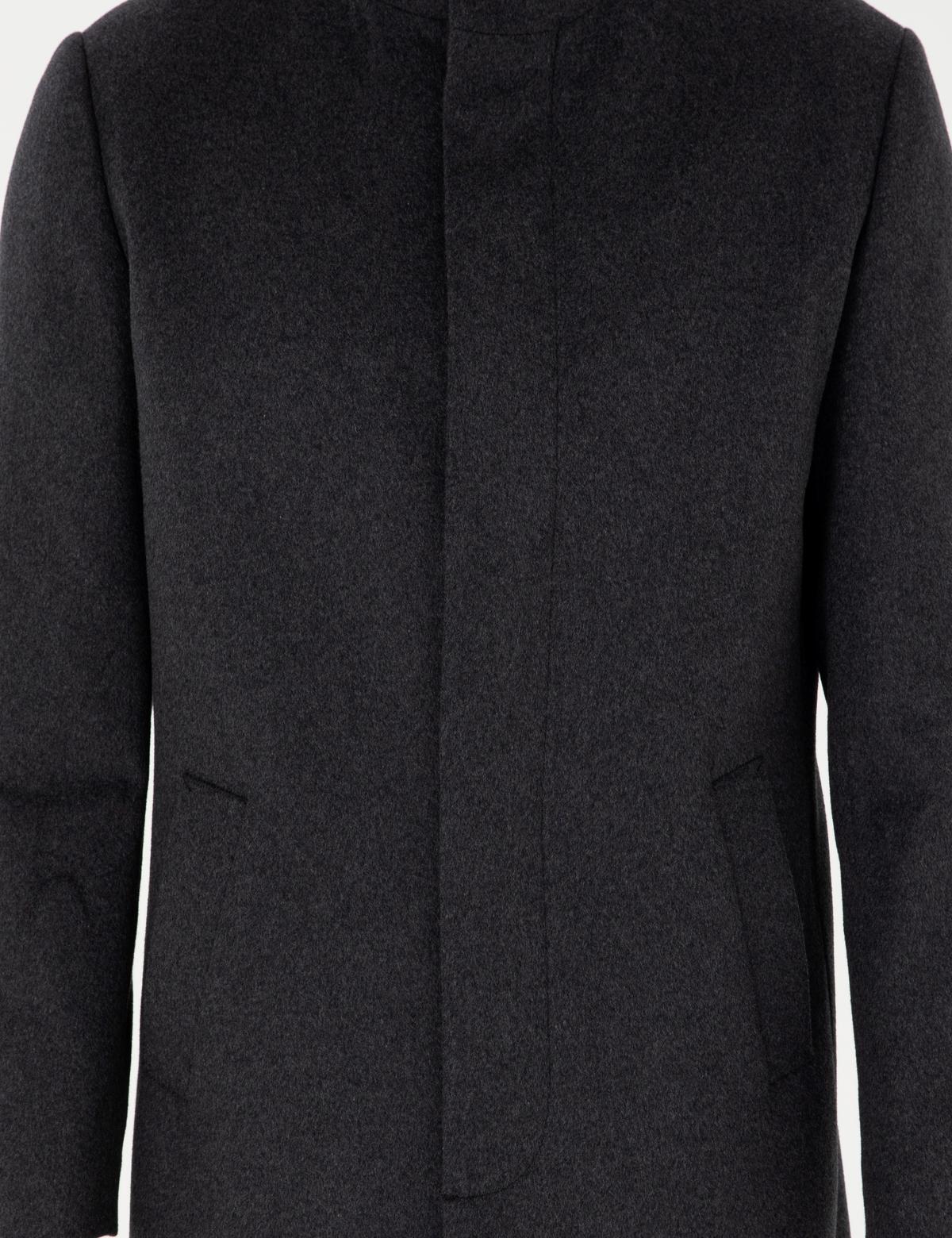 Antrasit Slim Fit Yün Karışımlı Palto - 50291020021