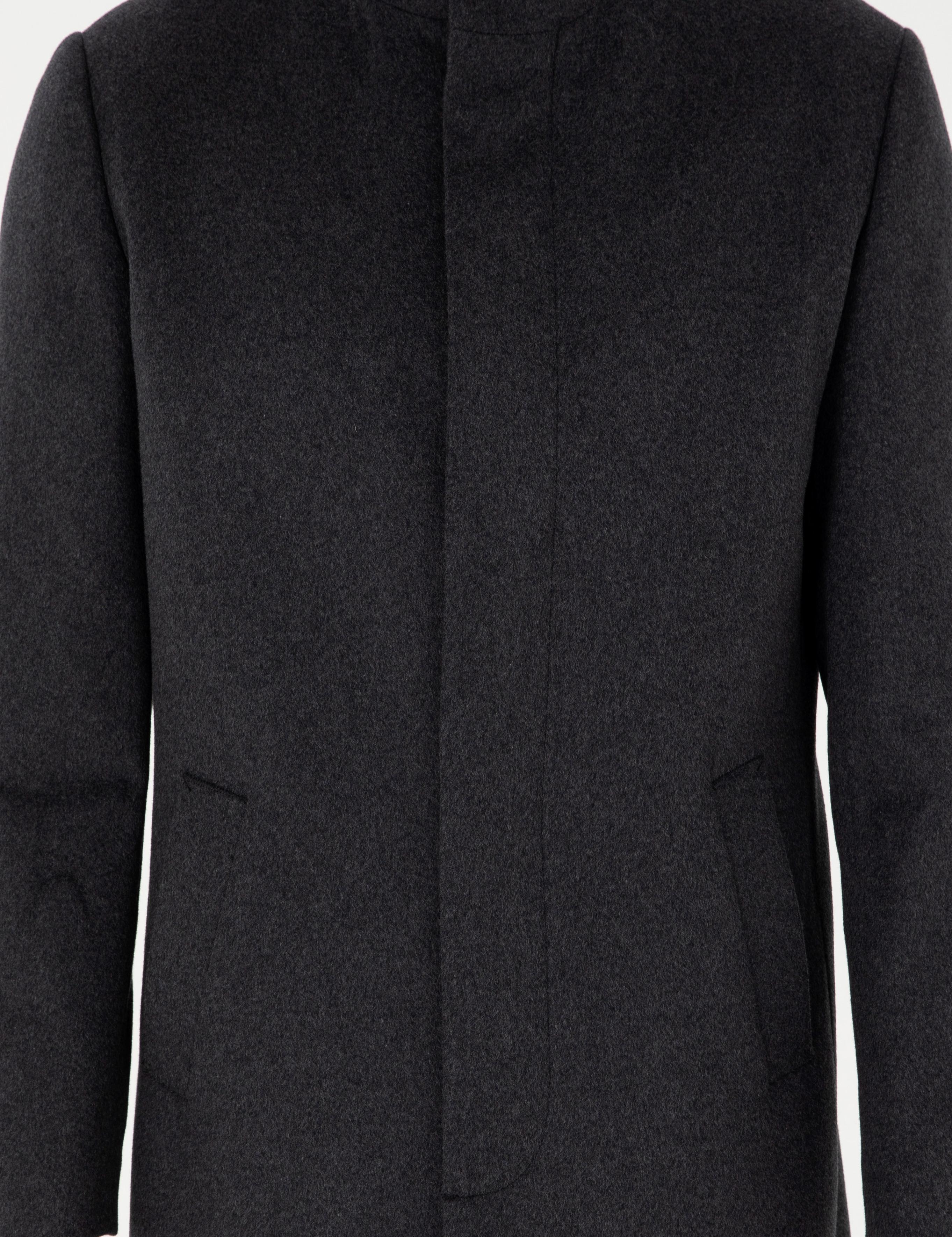 Antrasit Slim Fit Yün Karışımlı Palto