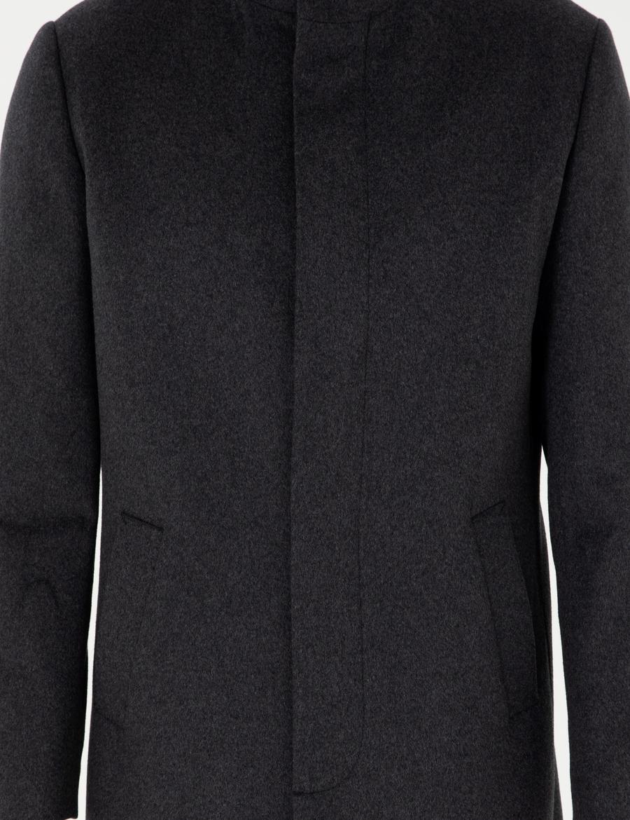 Antrasit Slim Fit Yün Karışımlı Palto