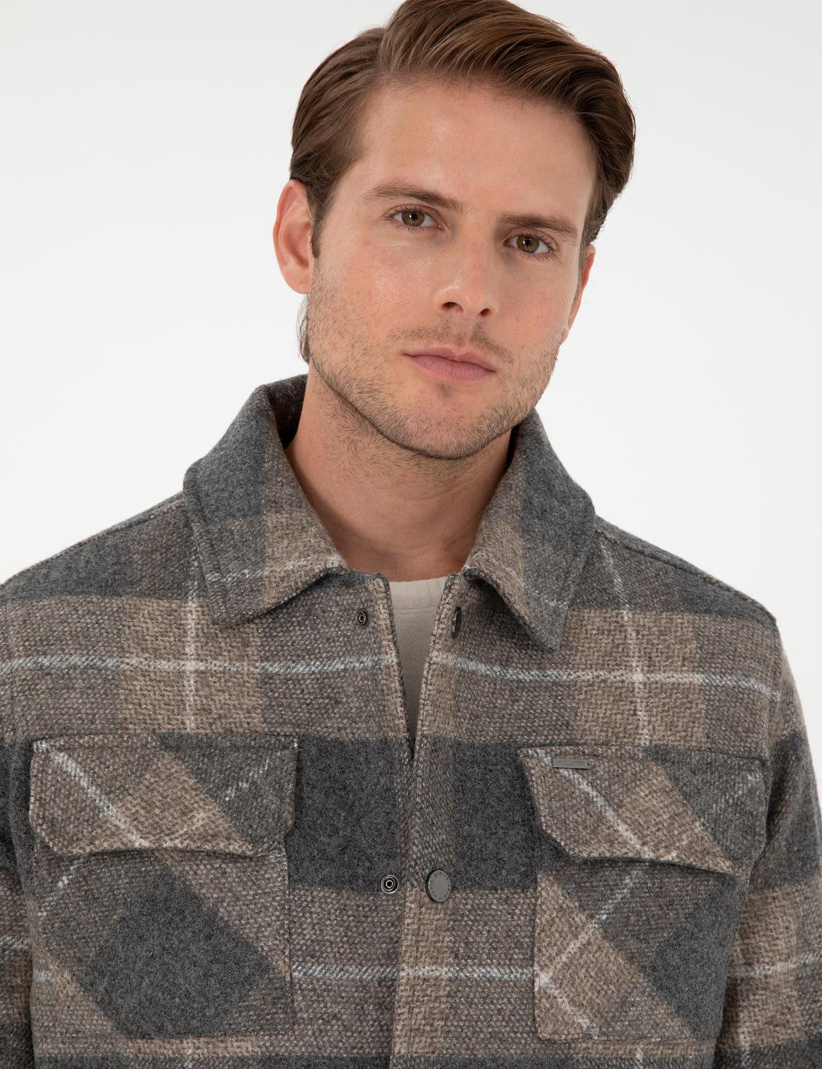 Gri Kaşe Mont - 50293945017