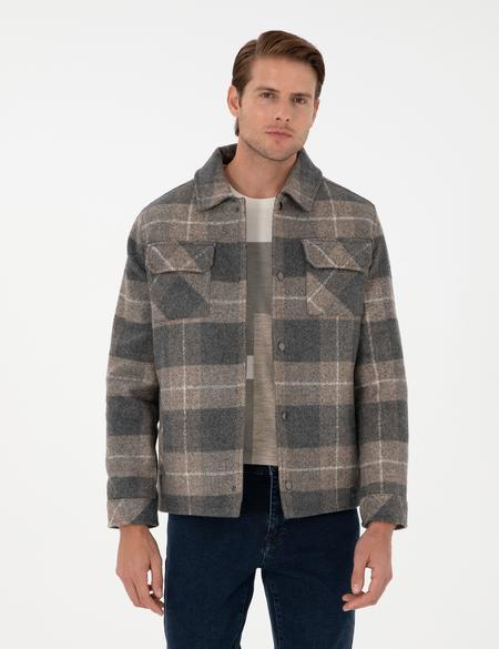 Gri Kaşe Mont - 50293945017