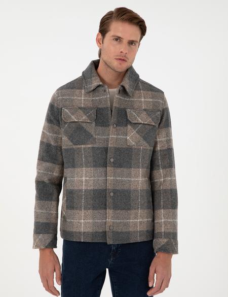 Gri Kaşe Mont - 50293945017