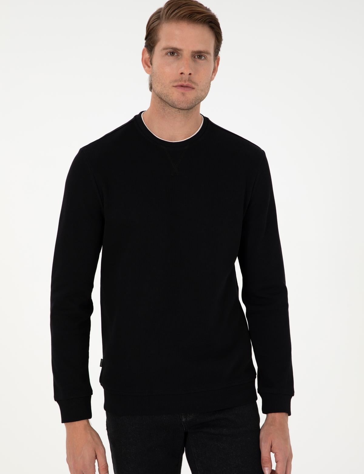 Siyah Regular Fit Sweatshirt - 50296485031