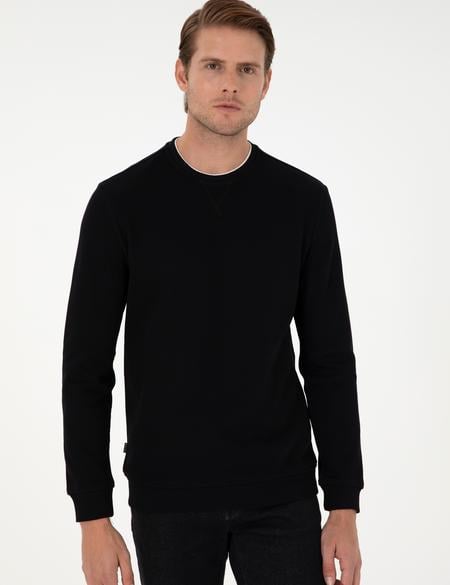 Siyah Regular Fit Sweatshirt - 50296485031