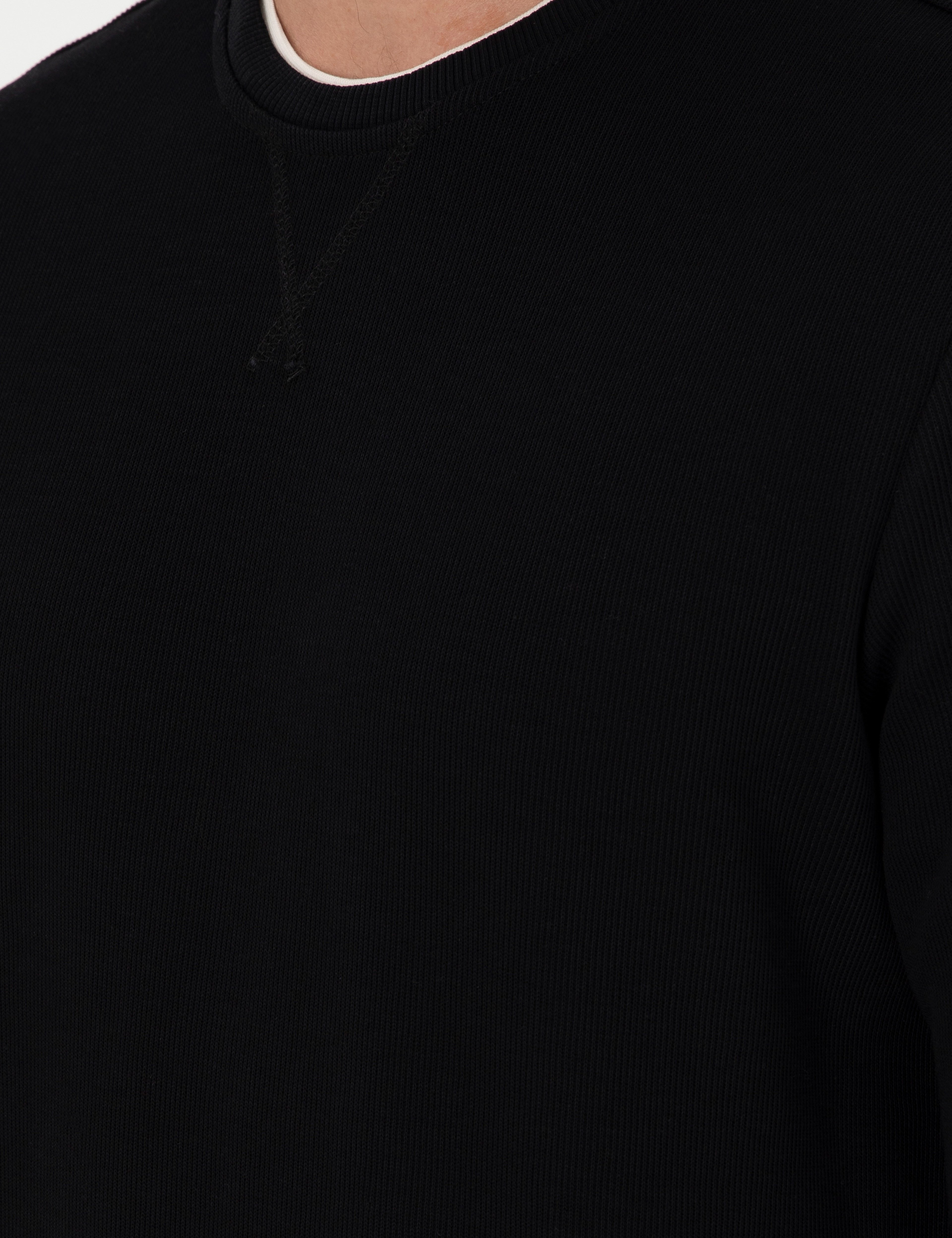Siyah Regular Fit Sweatshirt - Image 7