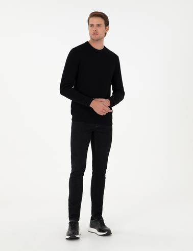 Siyah Regular Fit Sweatshirt