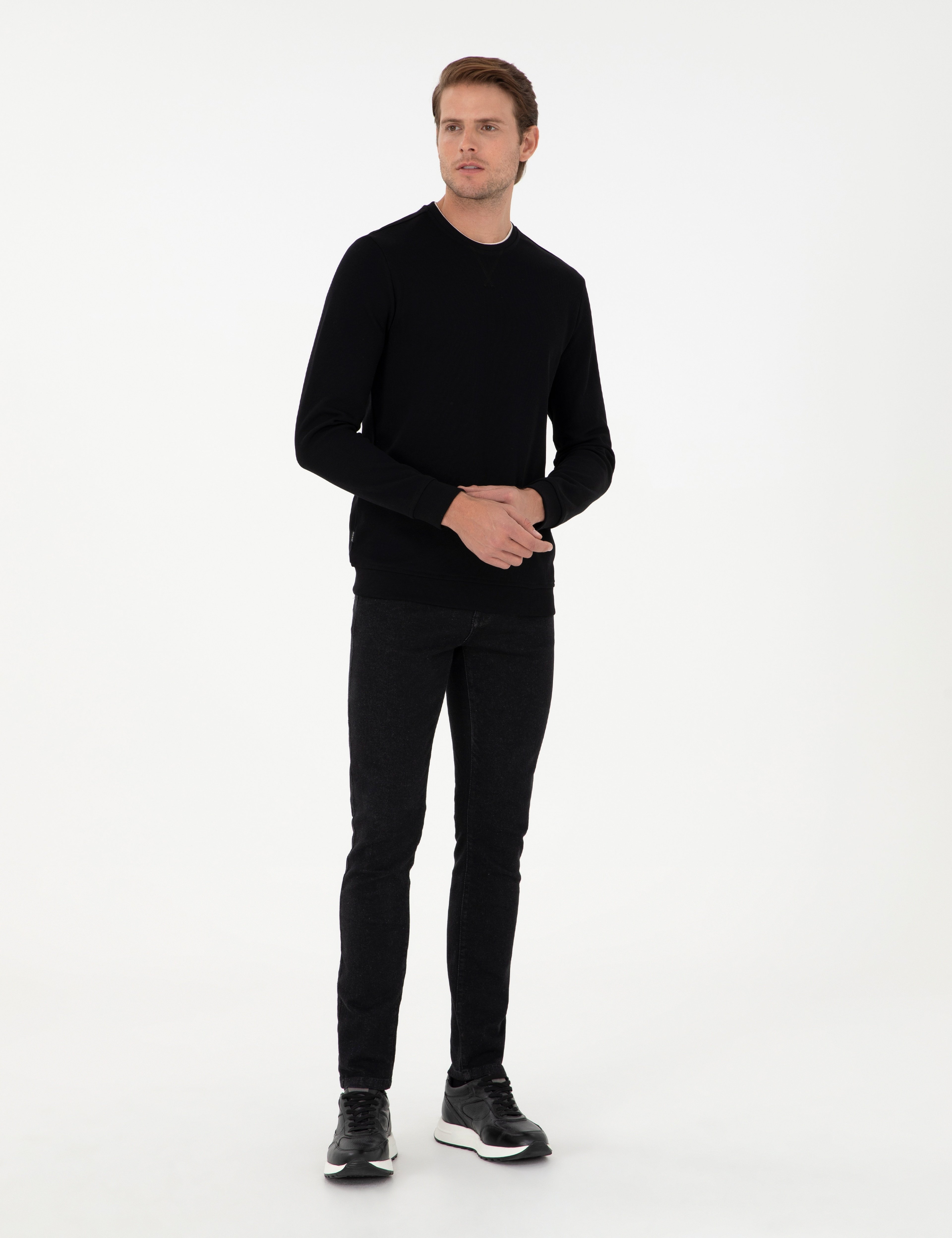 Siyah Regular Fit Sweatshirt - Image 4