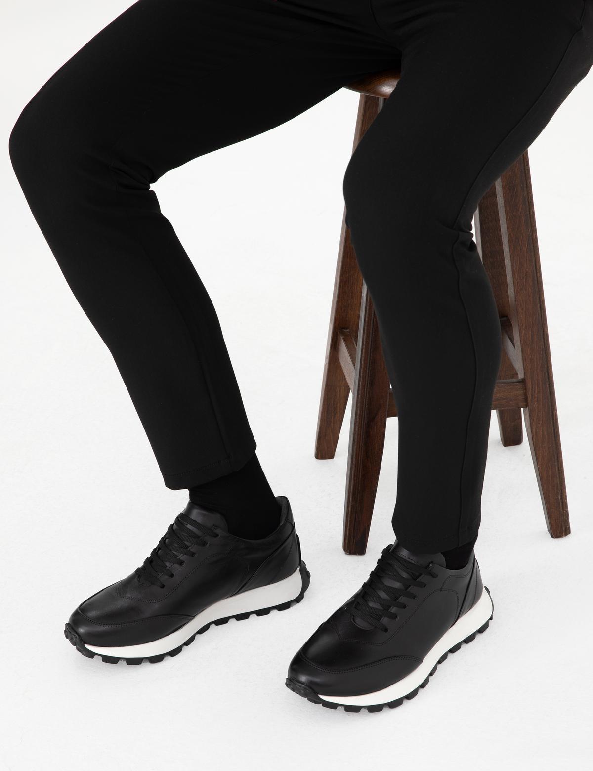 Siyah %100 Deri Casual Ayakkabı - 50298536007