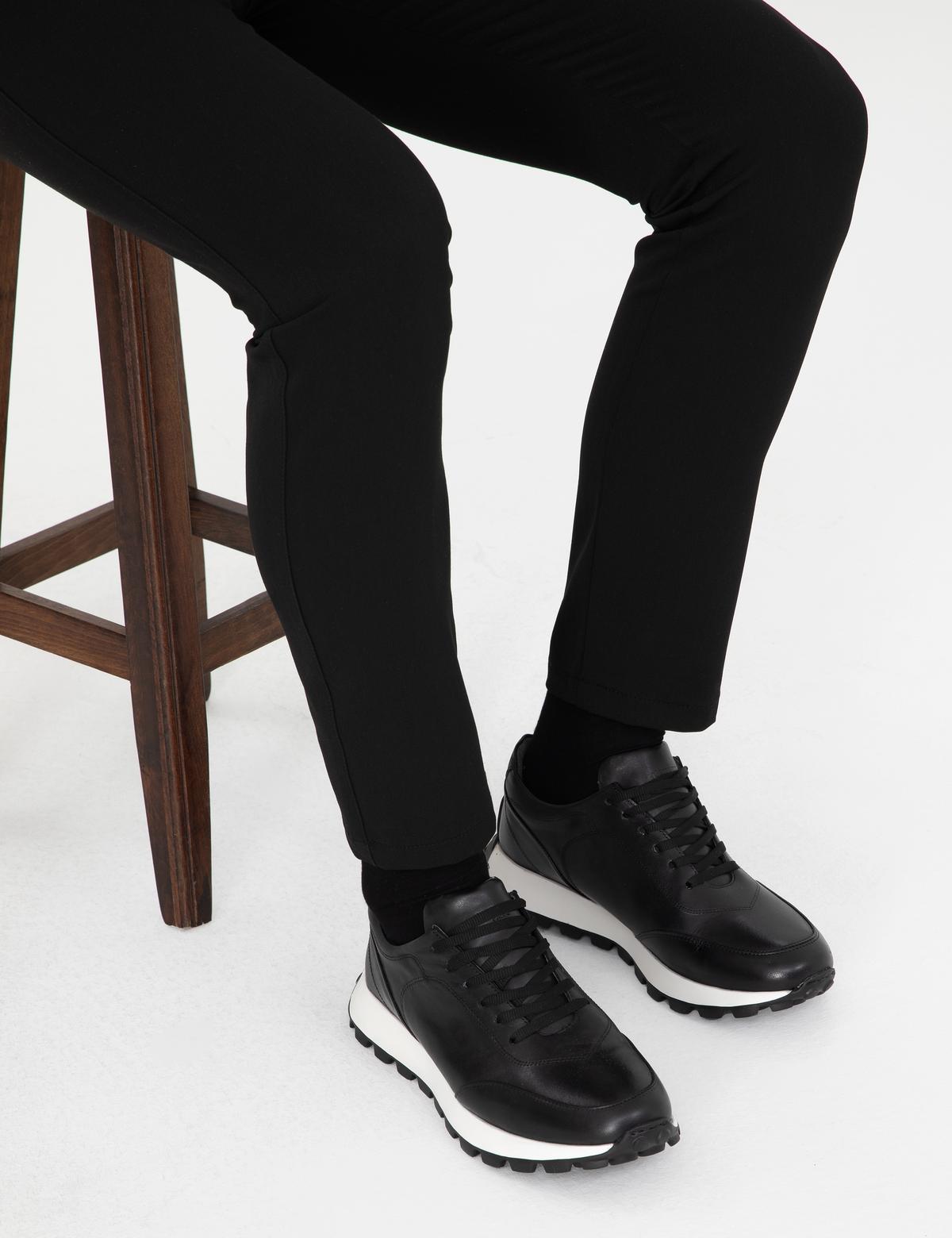 Siyah %100 Deri Casual Ayakkabı - 50298536007