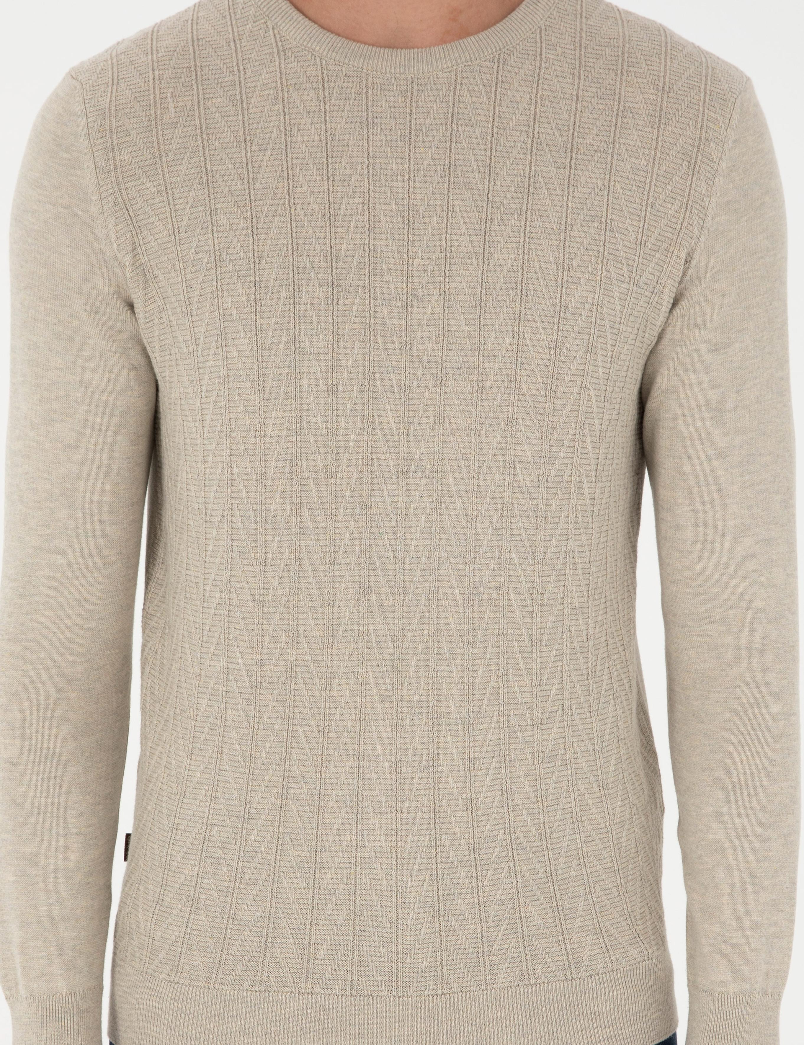 Kum Melanj Slim Fit Bisiklet Yaka Triko Kazak