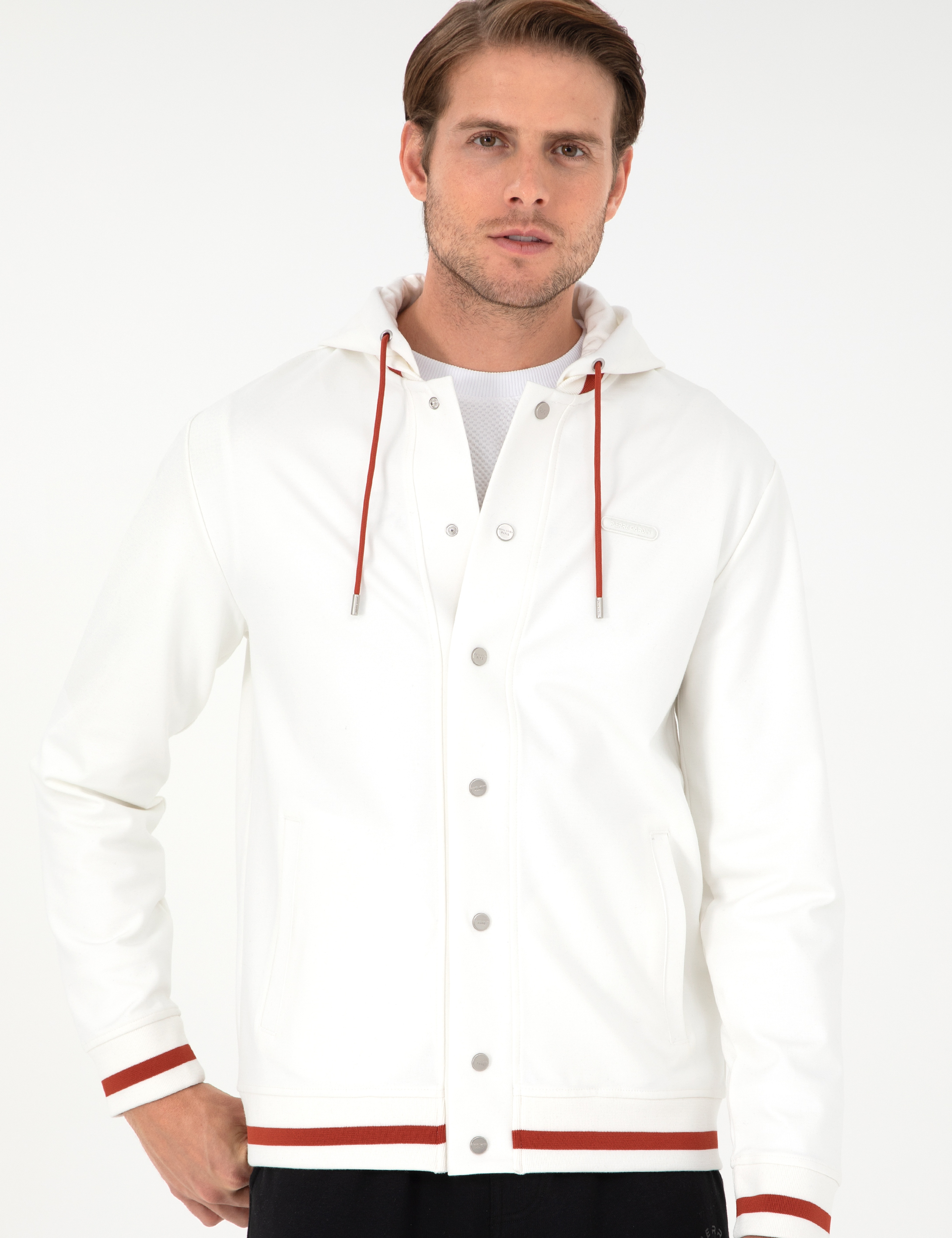 Ekru Regular Fit Örme Hırka - Image 3