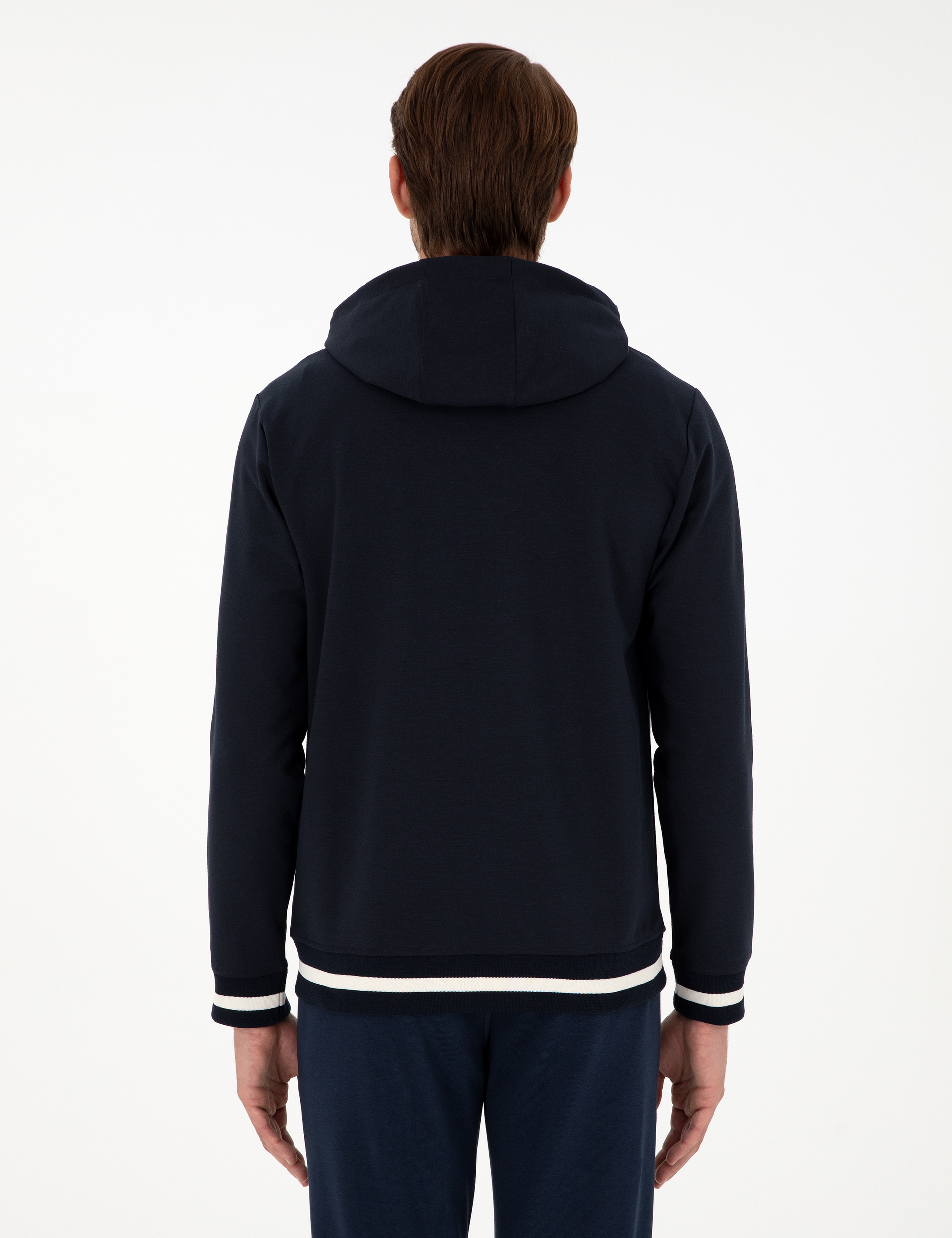 Lacivert Regular Fit Örme Hırka - Image 5