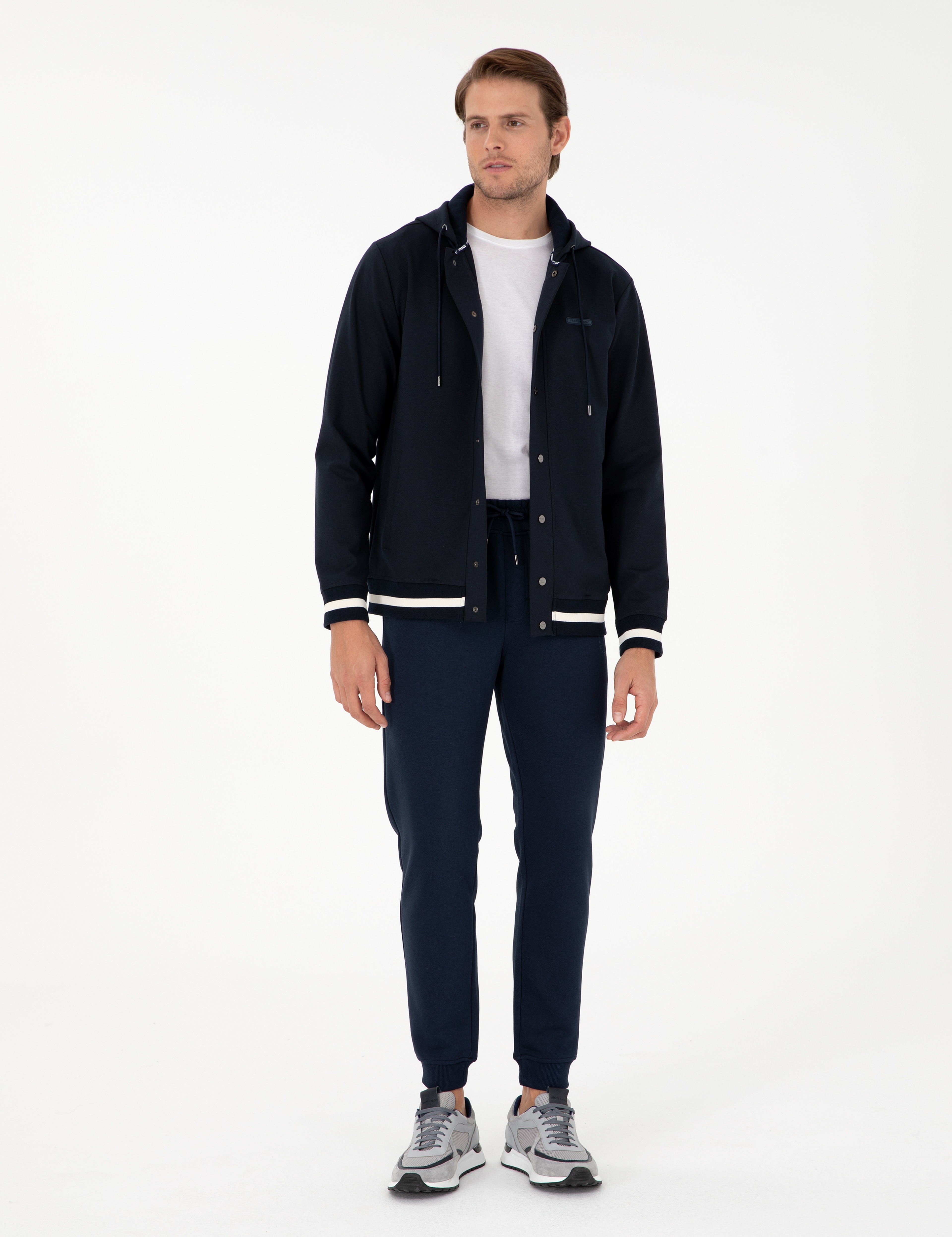 Lacivert Regular Fit Örme Hırka - Image 4