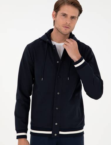 Lacivert Regular Fit Örme Hırka
