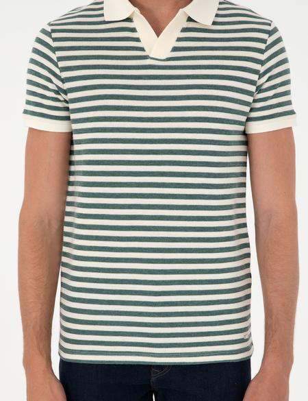 Yeşil Slim Fit Tişört - 50294331019