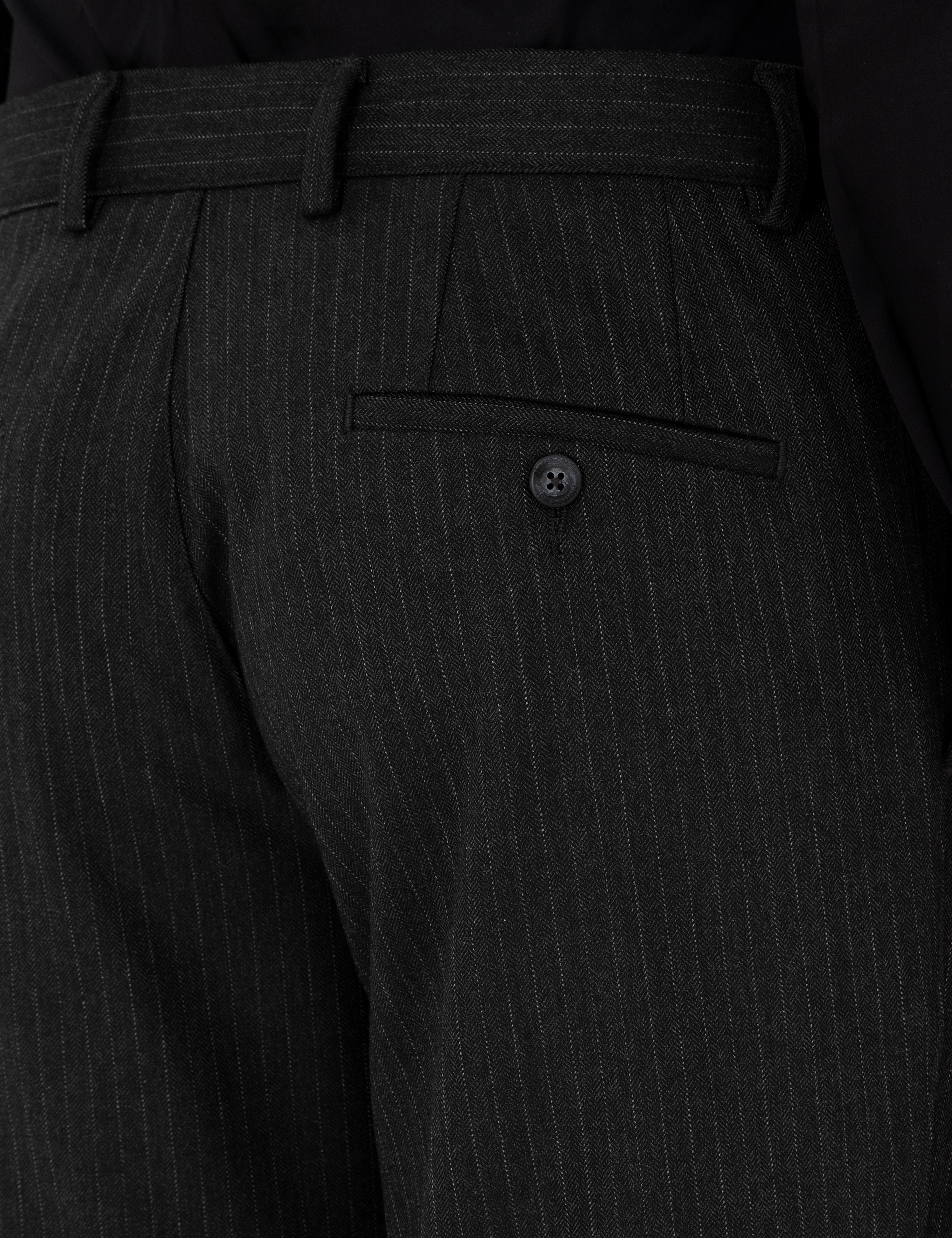 Antrasit Slim Fit Çizgili Kumaş Pantolon - Image 6