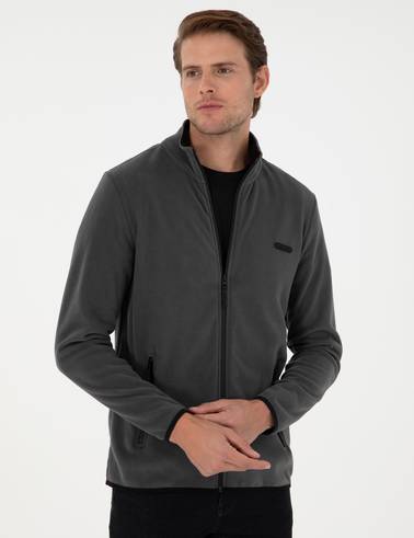 Antrasit Regular Fit Polar Hırka