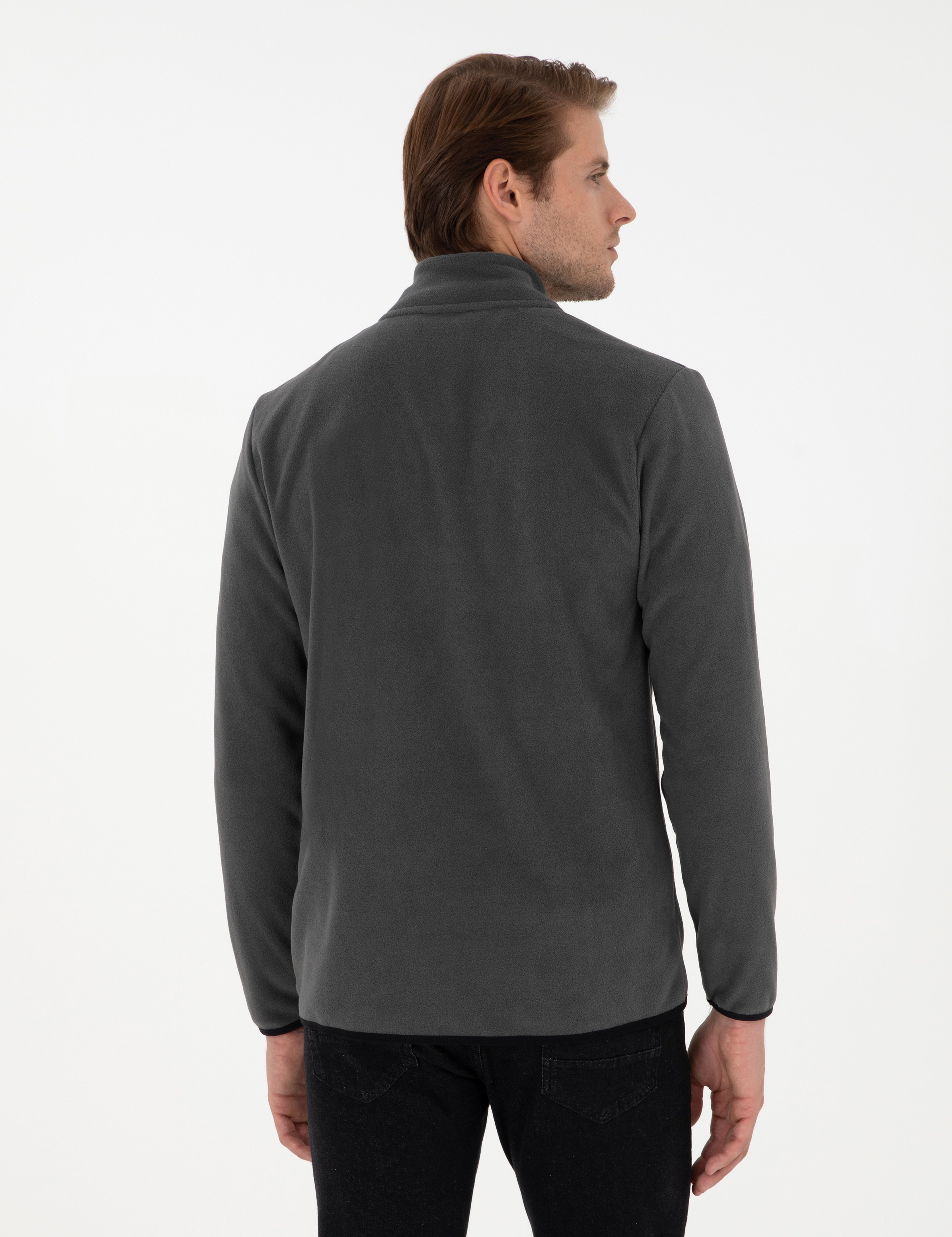 Antrasit Regular Fit Polar Hırka - Image 5