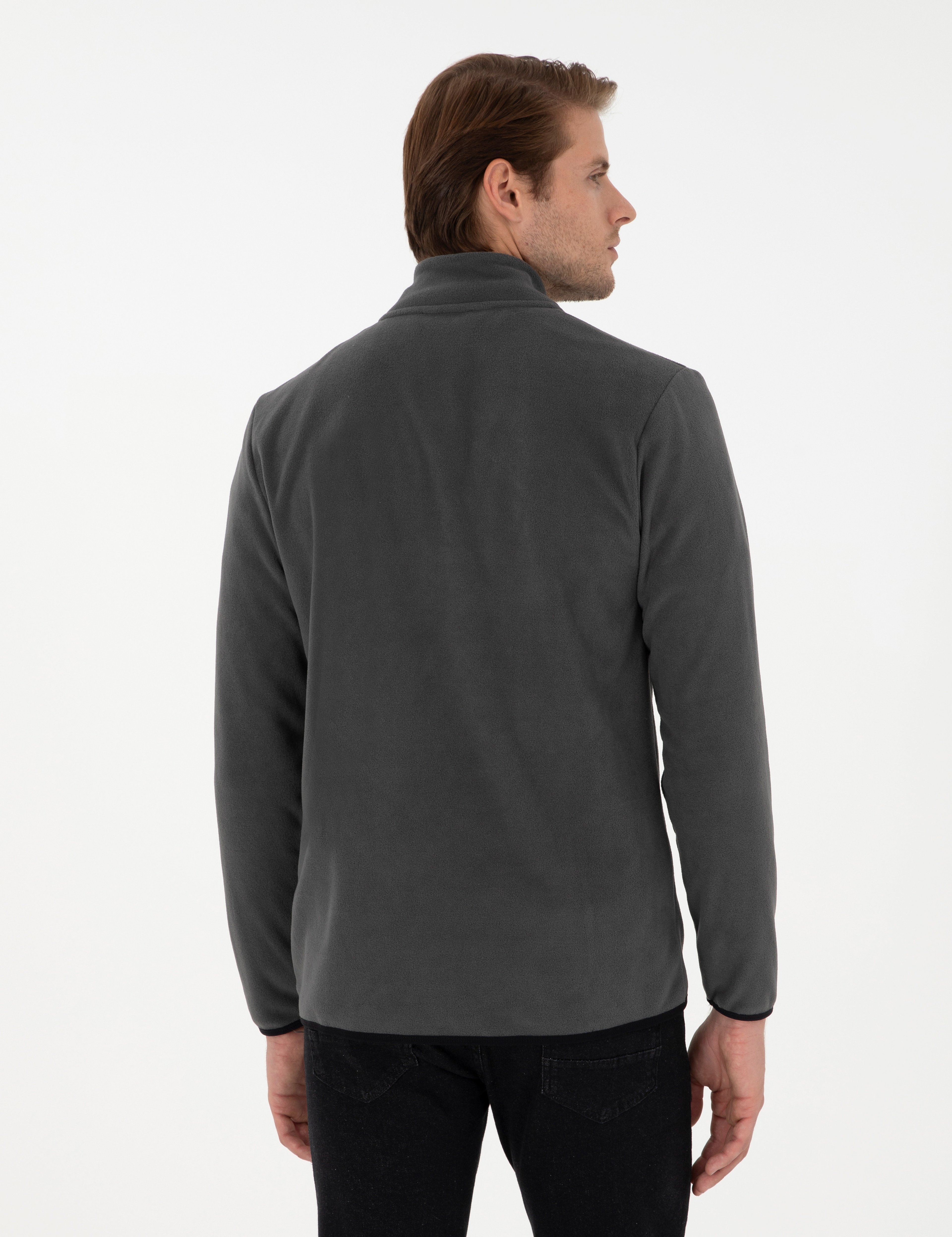 Antrasit Regular Fit Polar Hırka