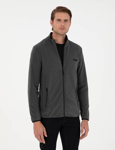 Antrasit Regular Fit Polar Hırka