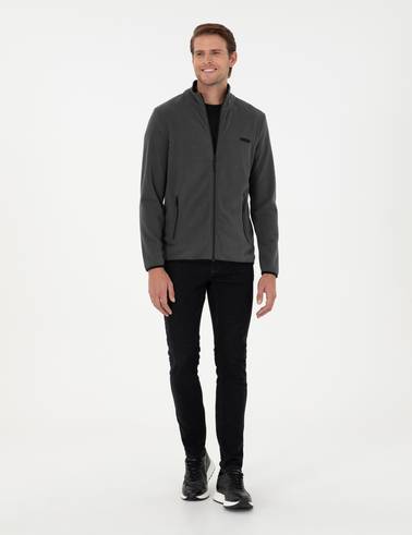 Antrasit Regular Fit Polar Hırka