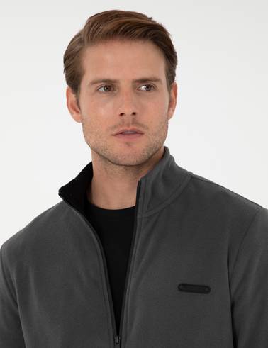 Antrasit Regular Fit Polar Hırka