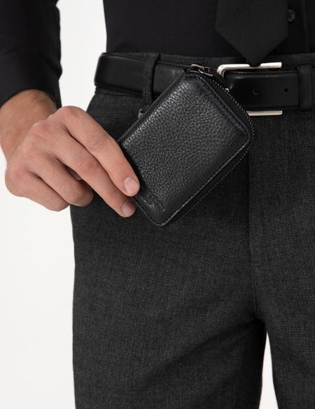 Erkek Siyah Deri Cüzdan - 50305120002