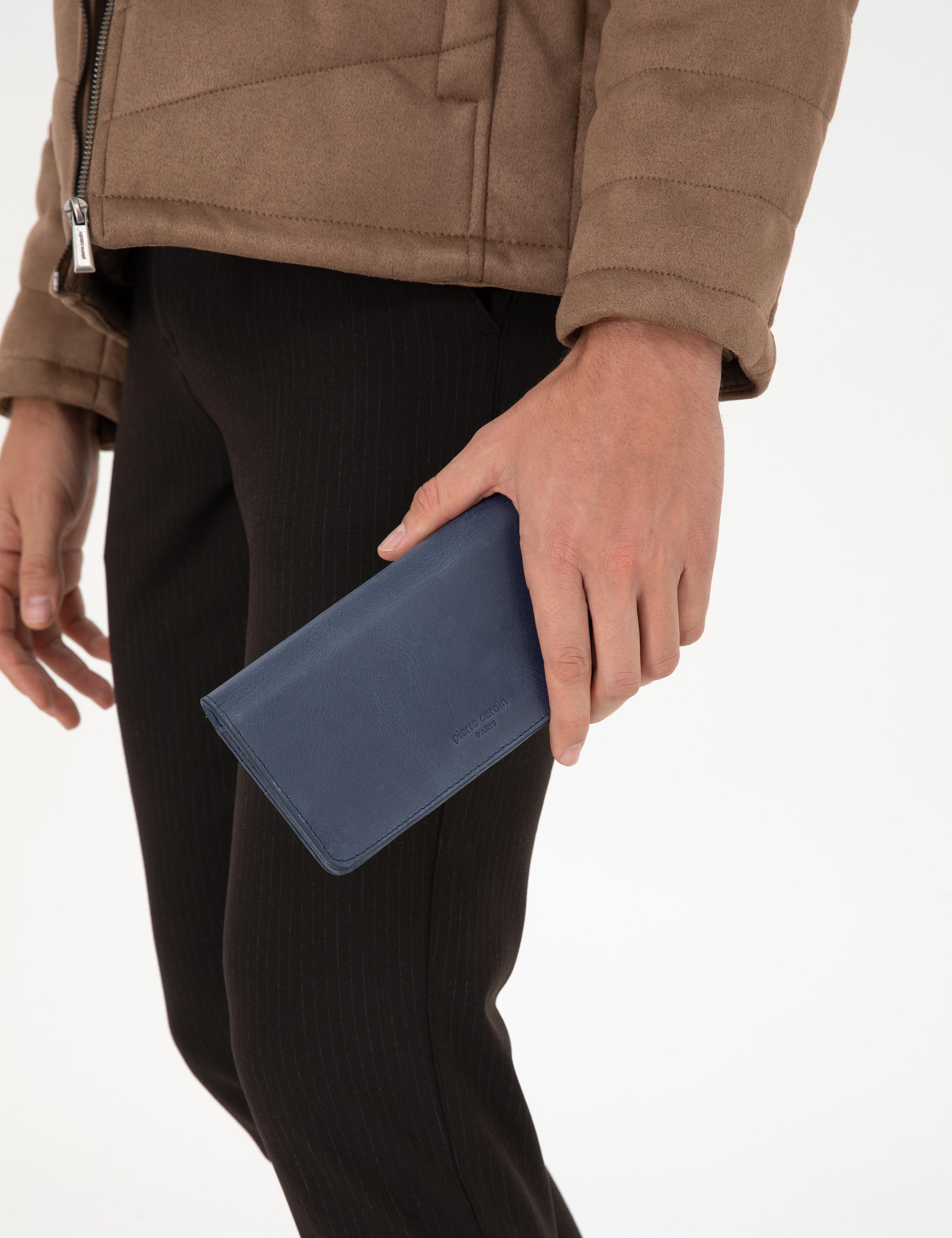 Erkek Lacivert Deri Cüzdan