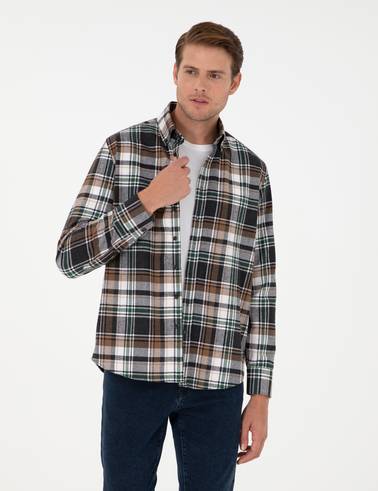 Kahverengi Comfort Fit Oduncu Gömlek