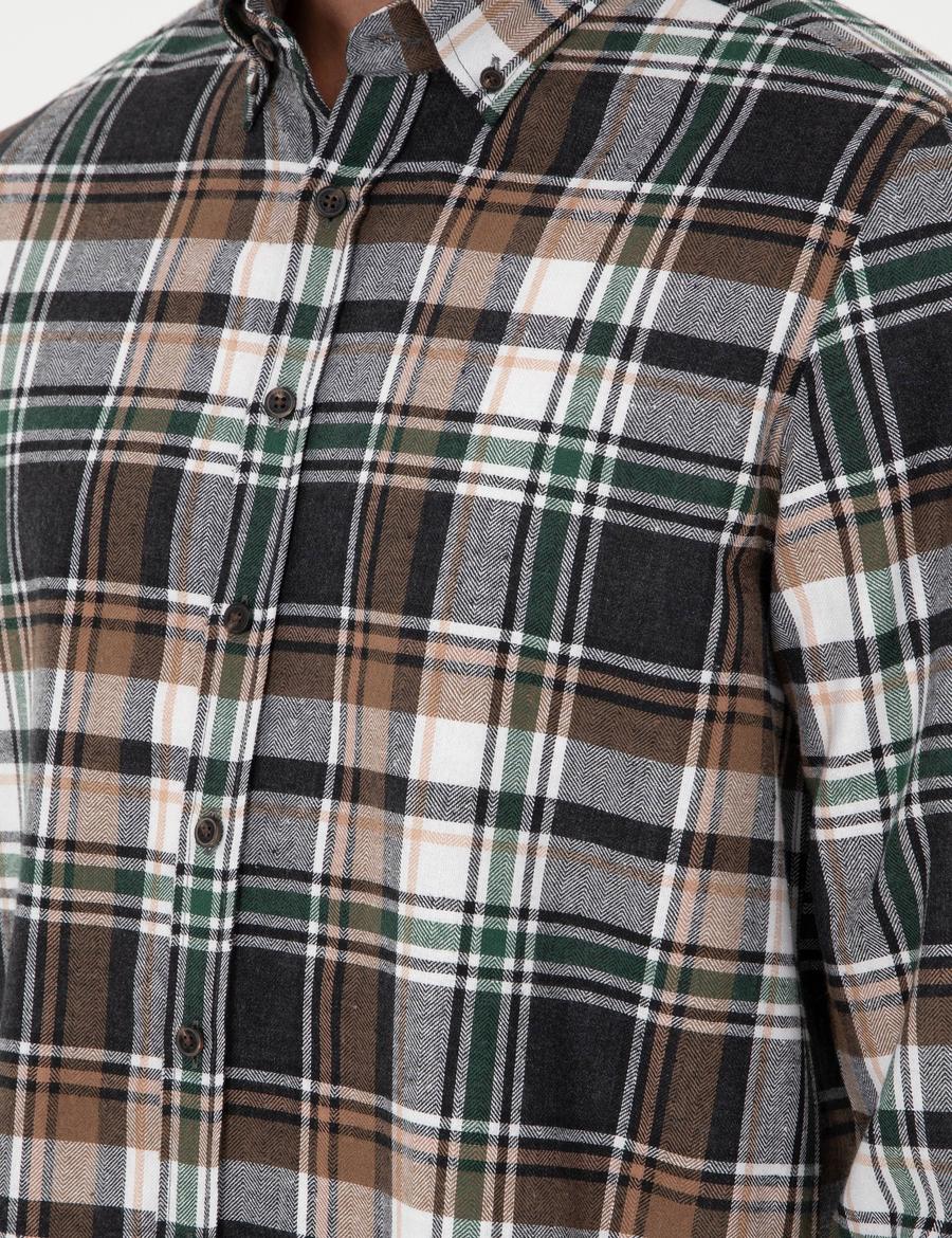 Kahverengi Comfort Fit Oduncu Gömlek