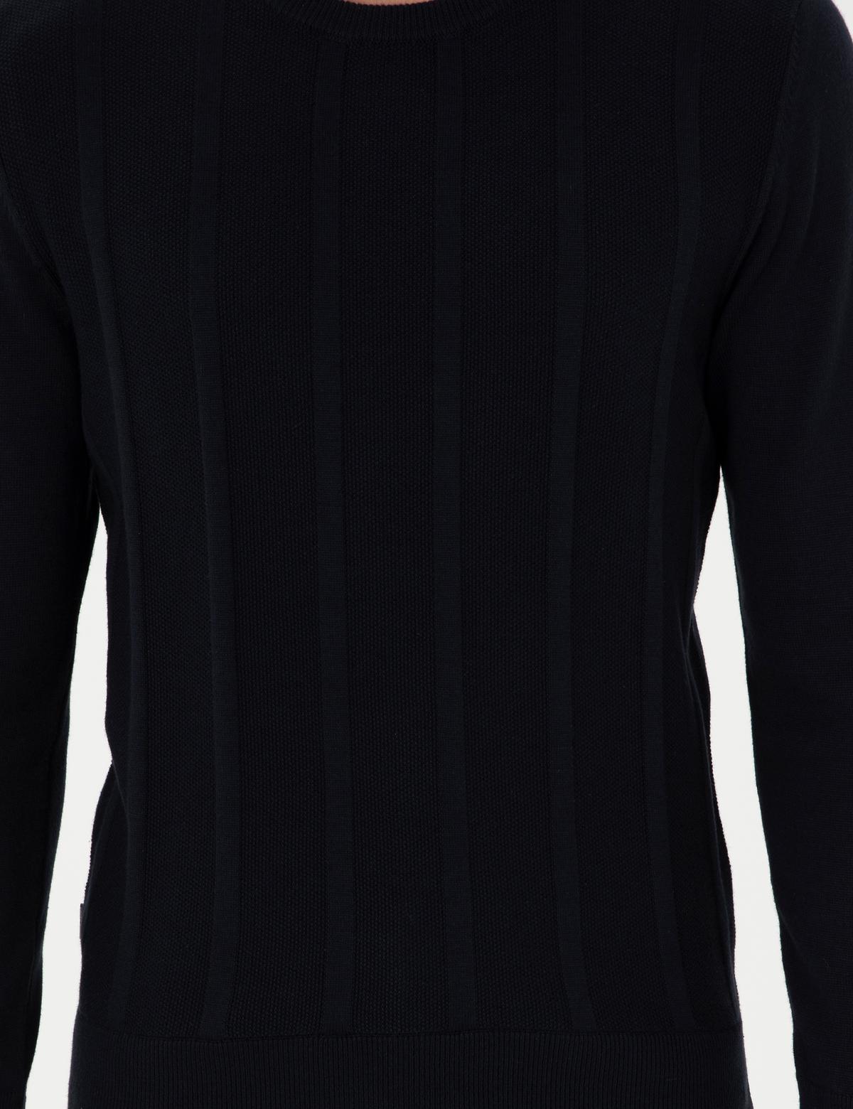 Lacivert Slim Fit Bisiklet Yaka Triko Kazak - 50300531006