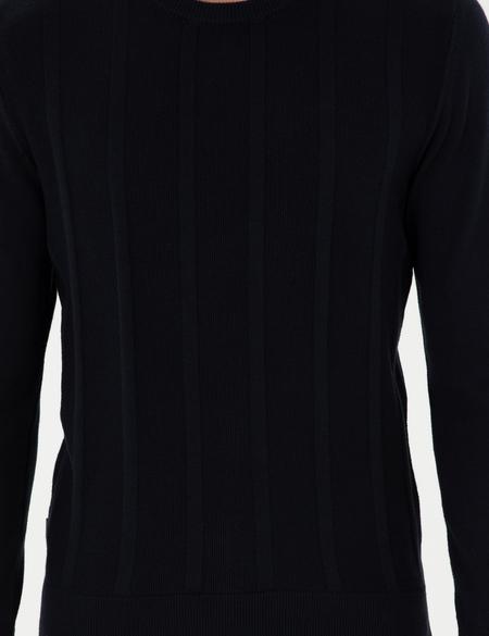 Lacivert Slim Fit Bisiklet Yaka Triko Kazak - 50300531006