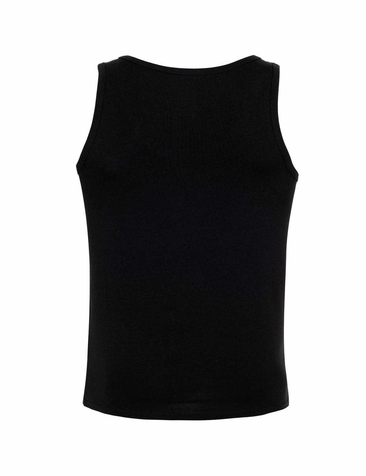 Siyah Pamuk Modal Karışımlı 2'li Atlet - 50288803003