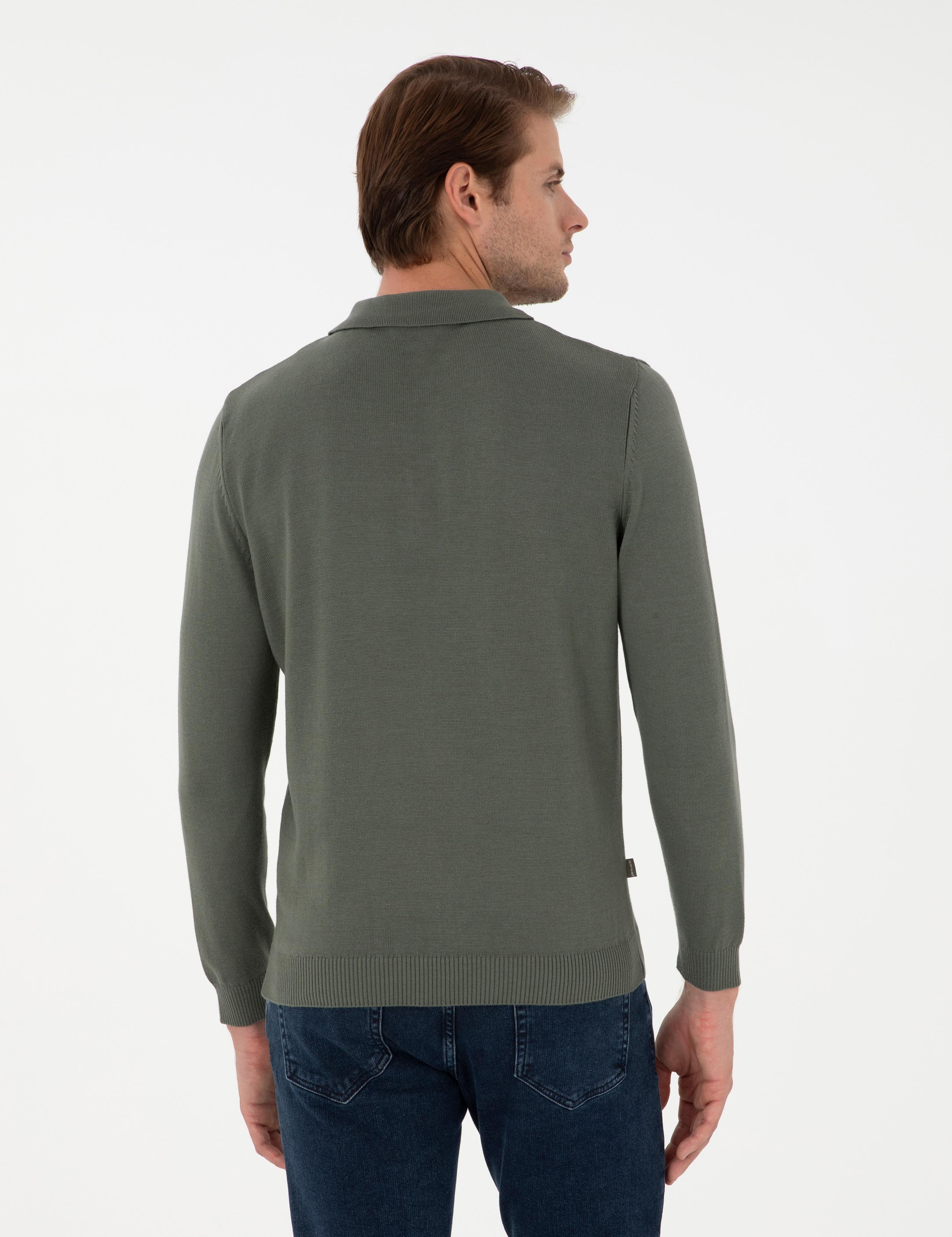 Duman Slim Fit Fermuarlı Polo Yaka Triko Kazak